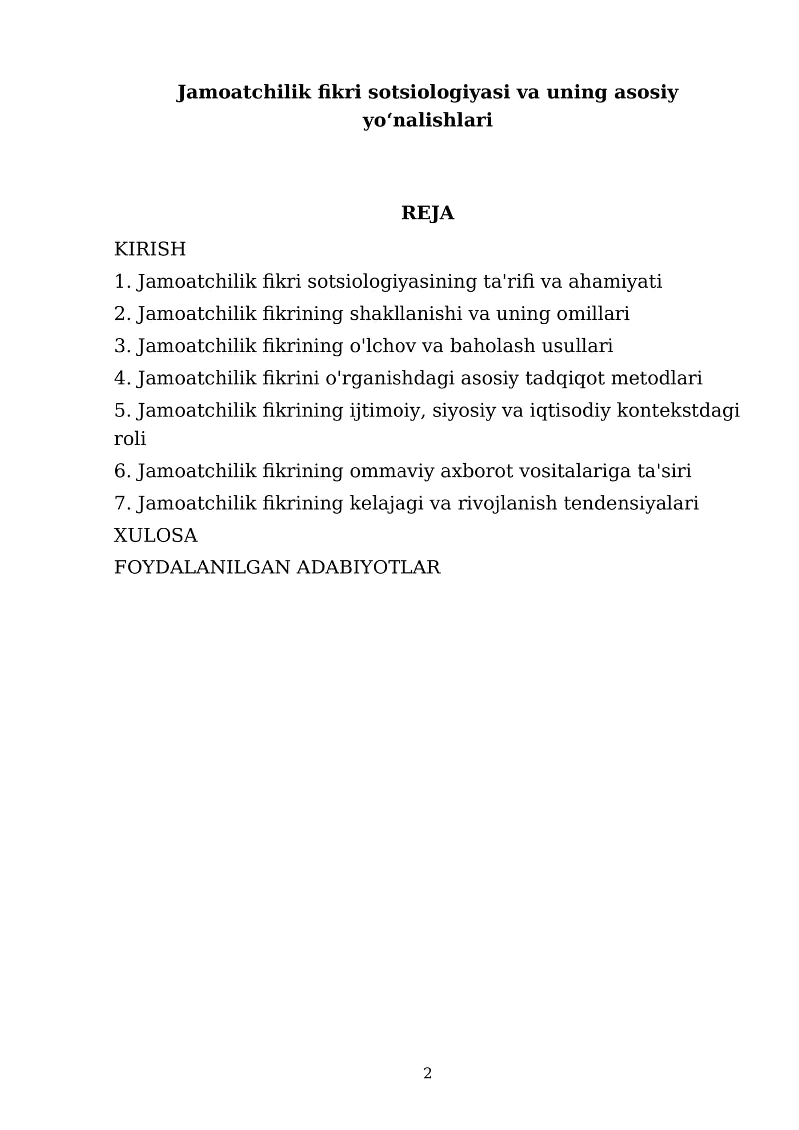 Jamoatchilik fikri sotsiologiyasi va uning asosiy yo‘nalishlari 2