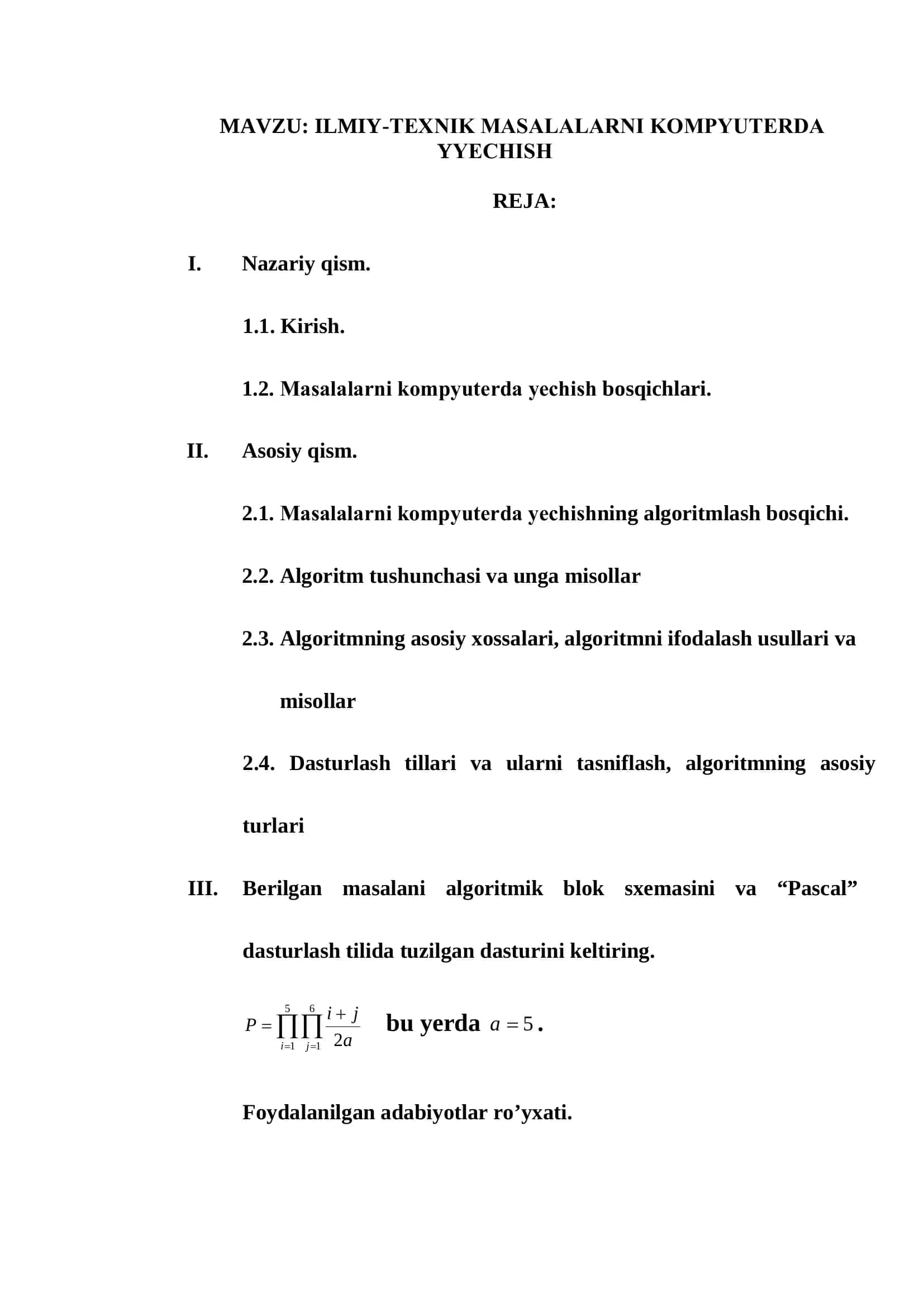 Ilmiy-tеxnik masalalarni kompyutеrda yеchish 2