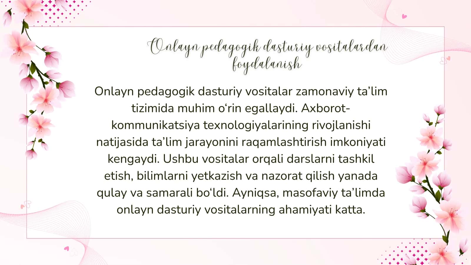 Onlayn pedagogik dasturiy vositalar 2