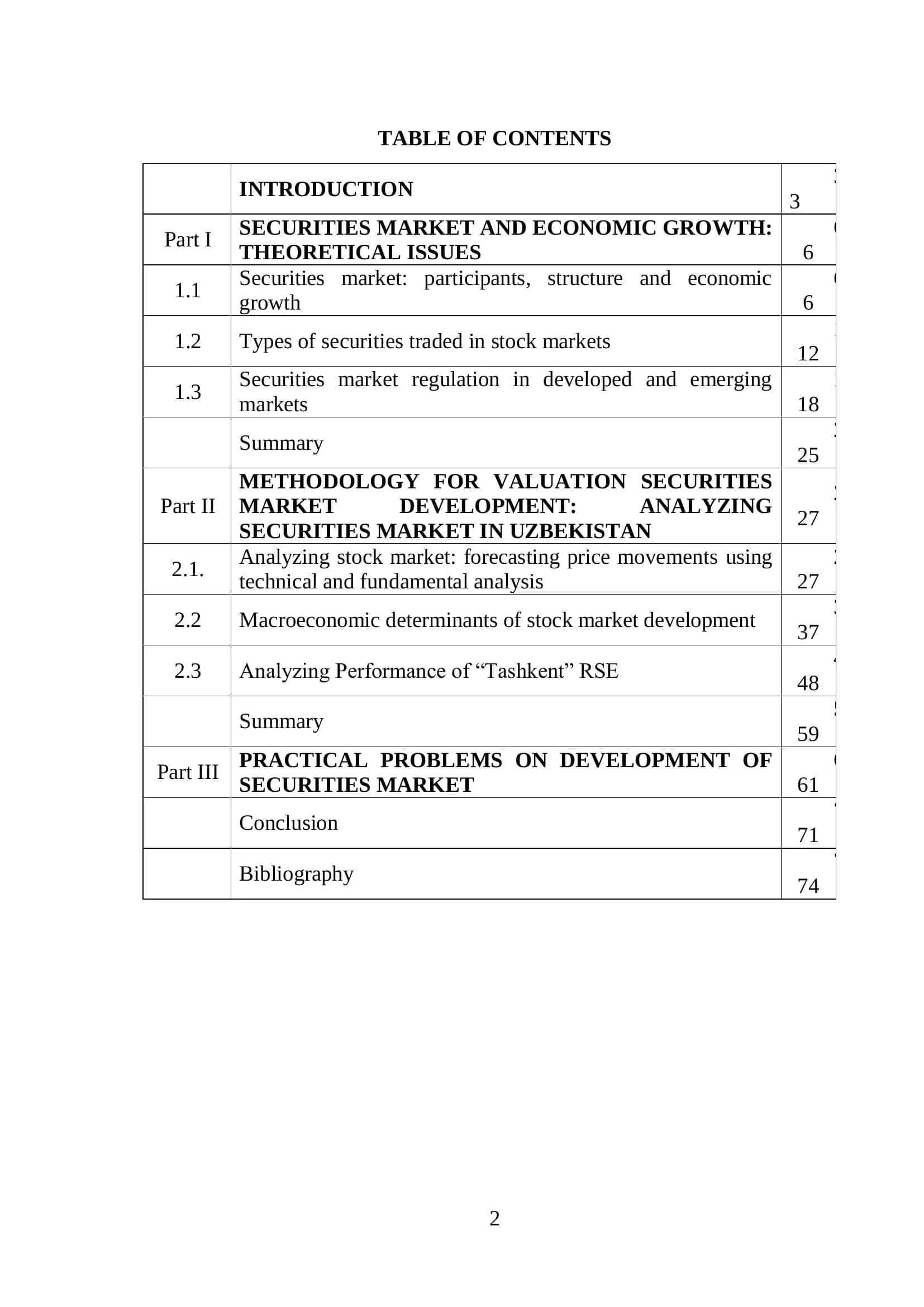 THE PERSPECTIVES OF DEVELOPMENT OF SECURITIES MARKET IN UZBEKISTAN 2