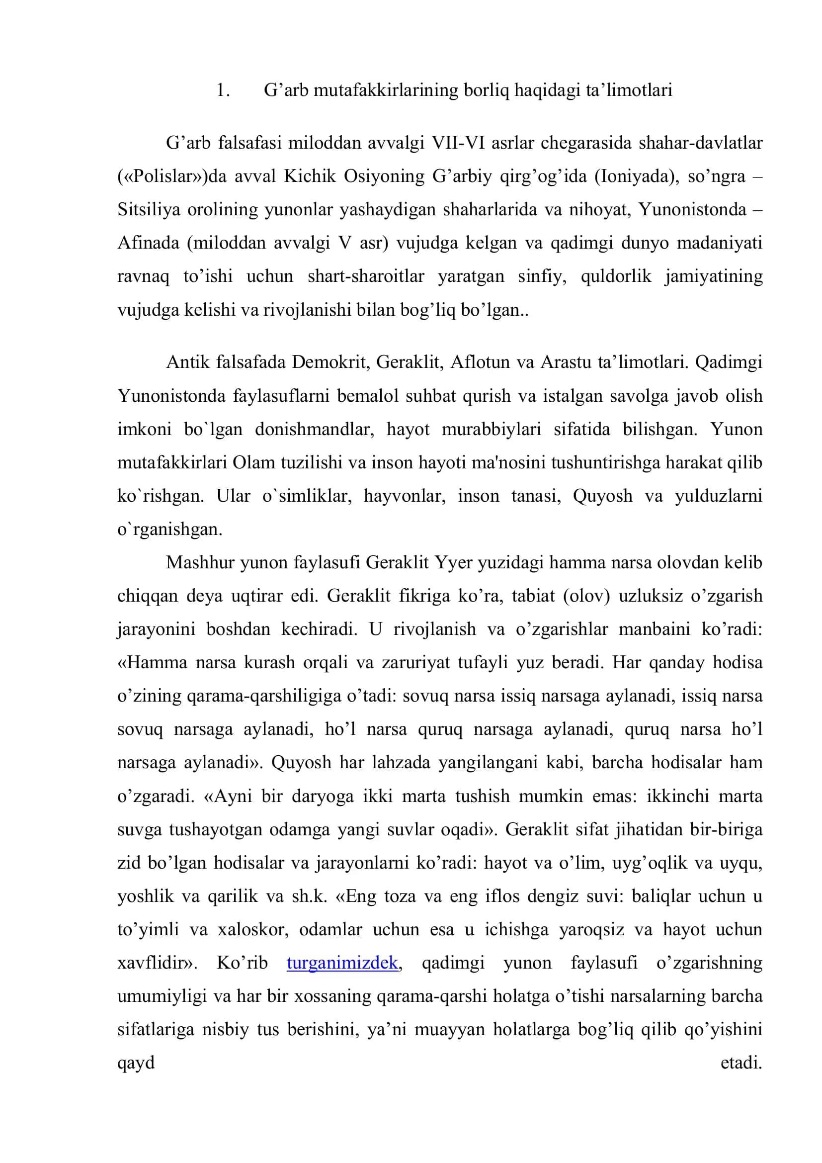G'ARB MUTAFAKKIRLARINING BORLIQ HAQIDAGI TA'LIMOTLARI 2