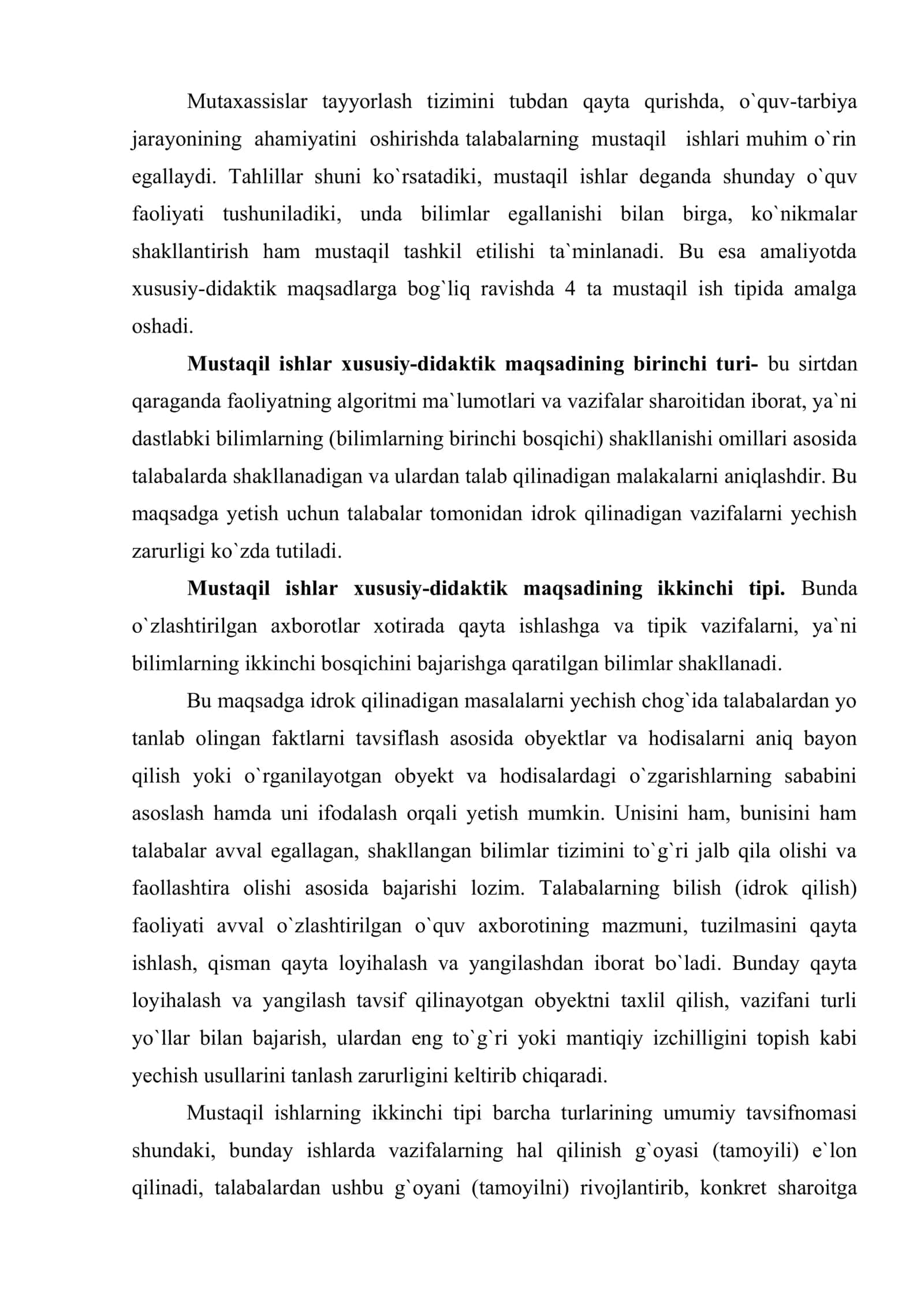 Talabalar mustaqil o`quv faoliyatini tashkil etish 2