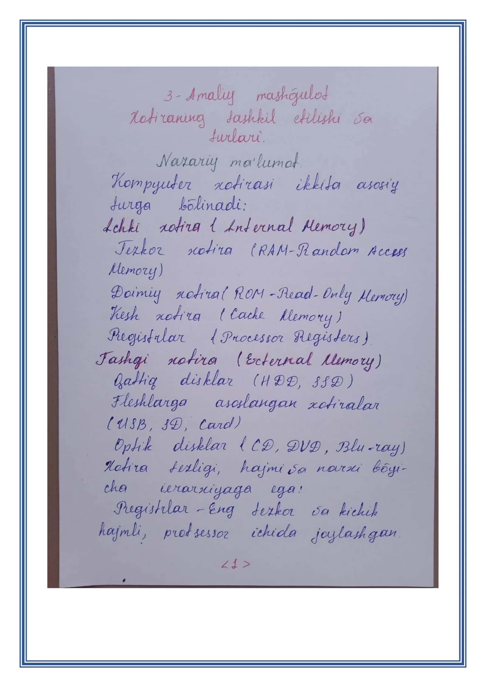 Kompyuterni tashkil etish 2