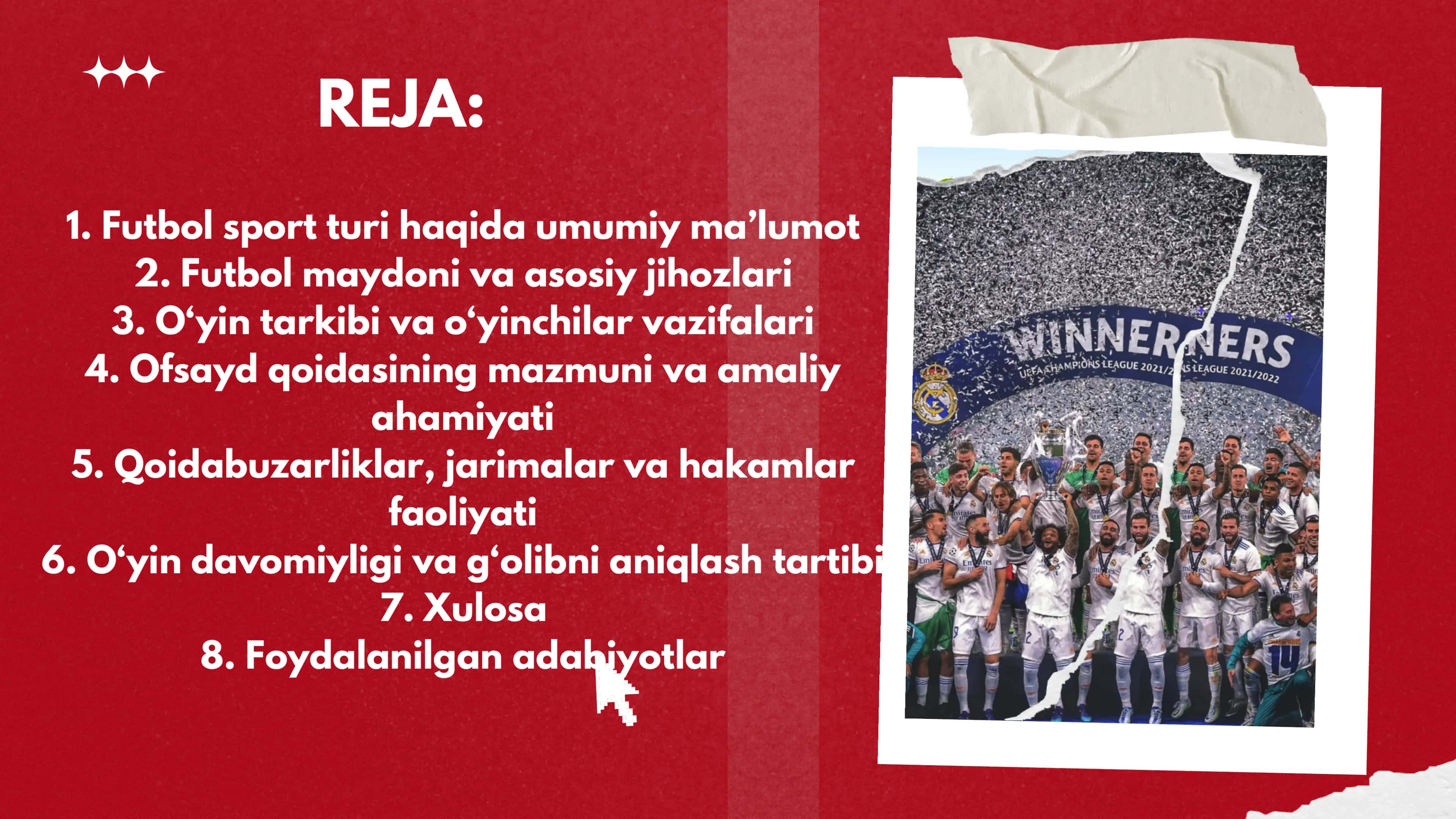 FUTBOL SPORT TURINING O'YIN QOIDALARI 2
