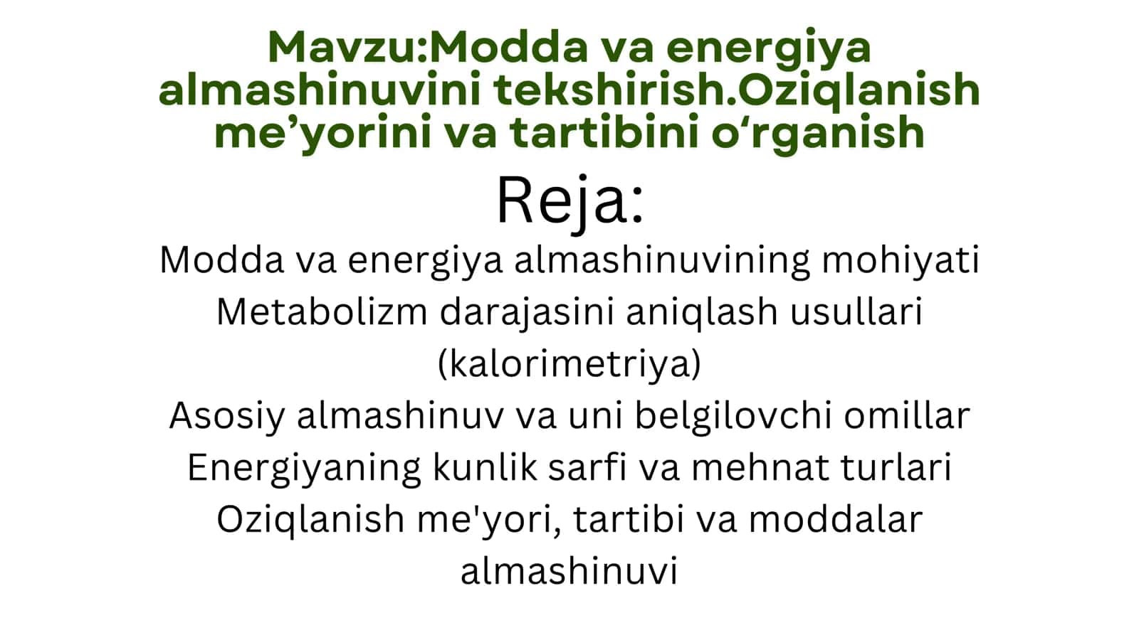 FIZIOLOGIYA FANIDAN TAYYORLAGAN PREZENTATSIYASI 2