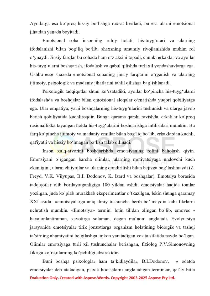 Shaxsda emotsional sohaning jinsiy farqlari 2