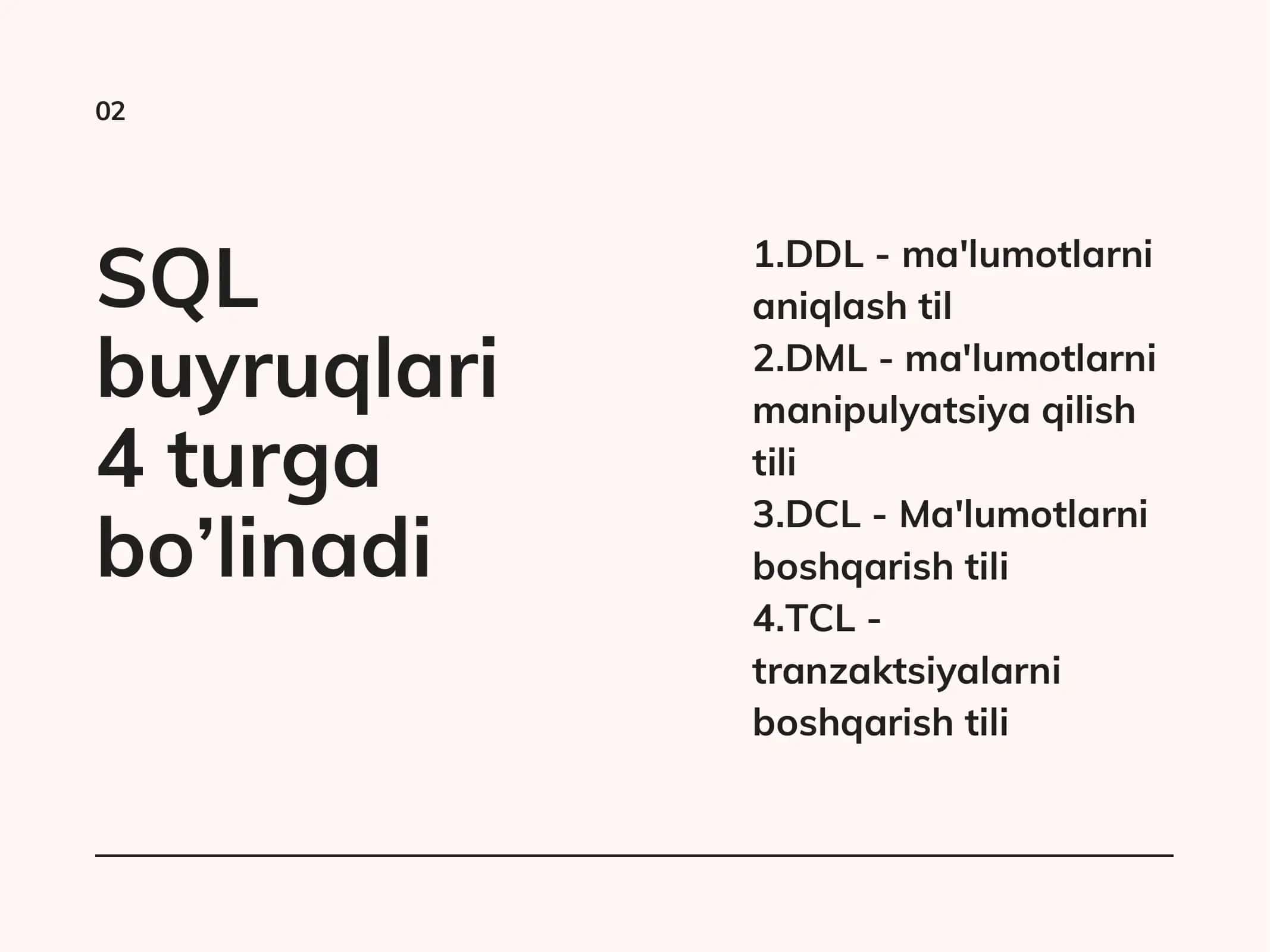 SQL buyruqlari 2
