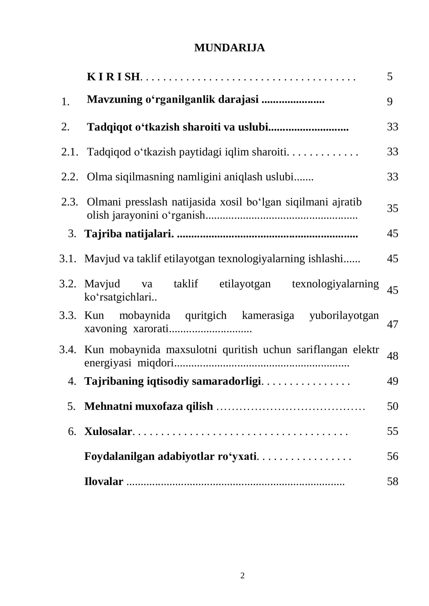 Qishloq xo‗jaligi mahsulotlari texnologiyasi 2