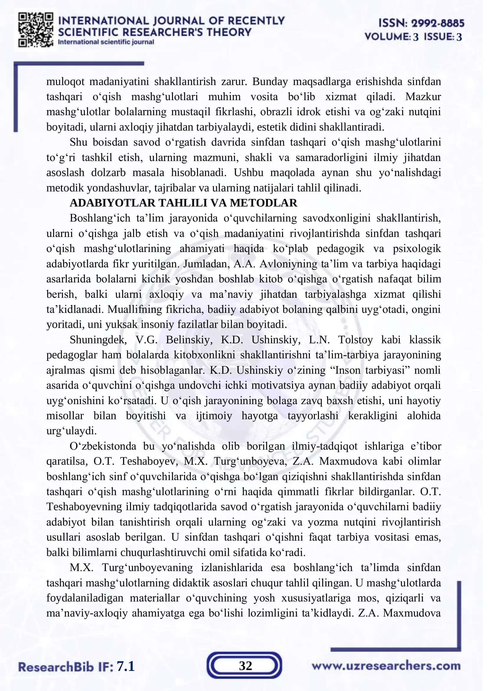 Savod o‘rgatish davrida sinfdan tashqari o‘qish mashg‘ulotlari 2