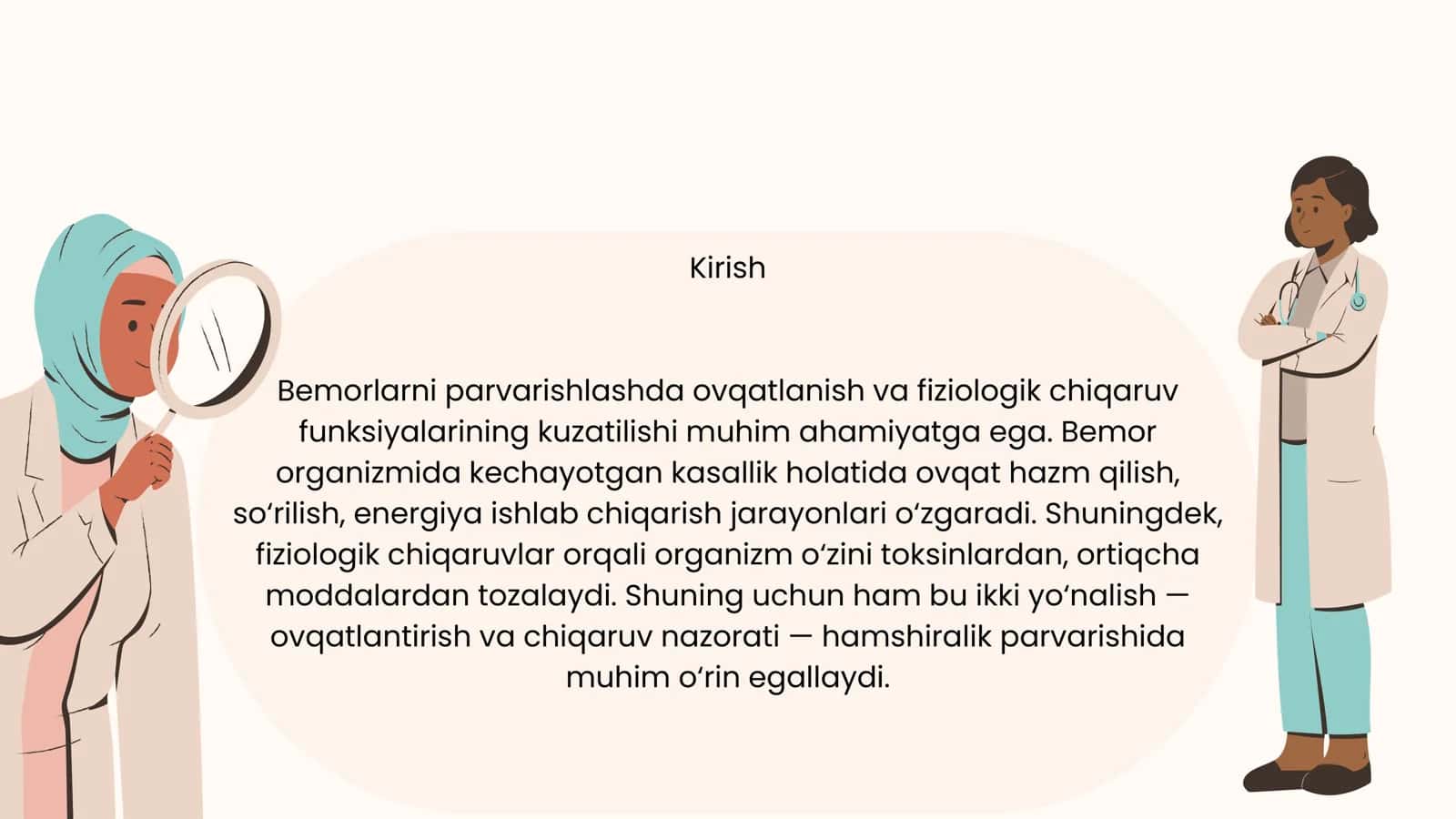 Bemorlarni ovqatlantirish va fiziologik chiqaruvlarining xususiyatlari 2