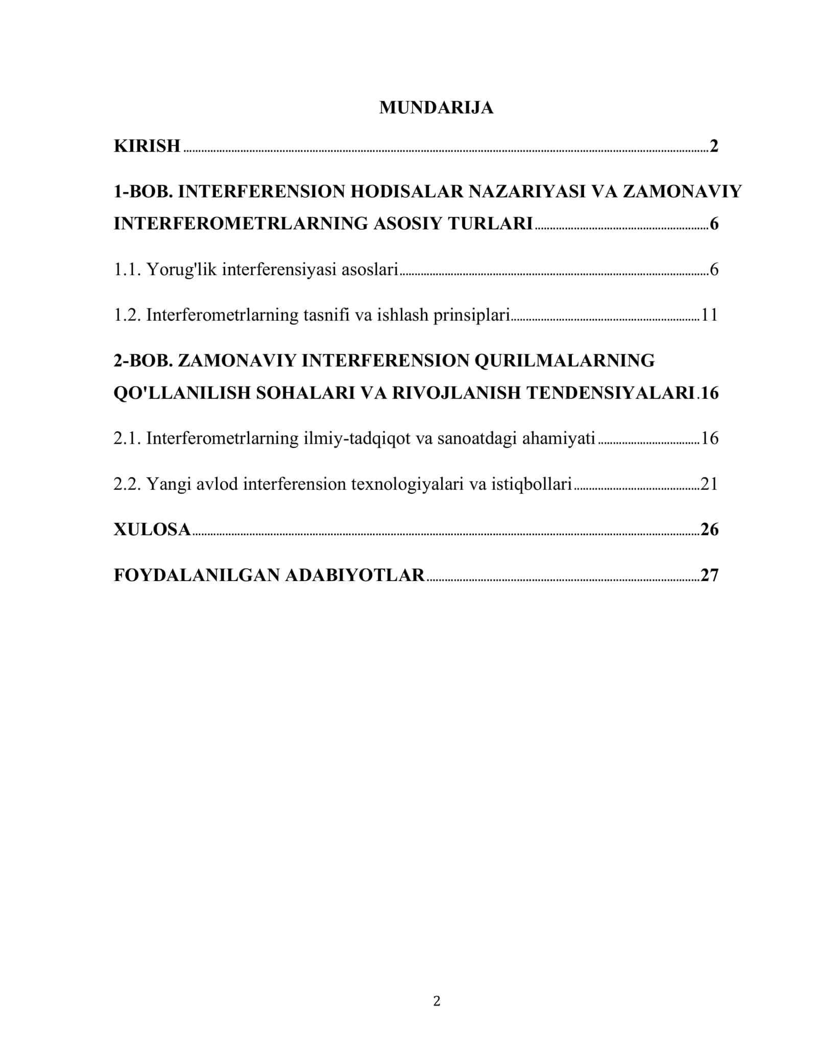 "ZAMONAVIY INTERFERENSION QURILMALAR" 2