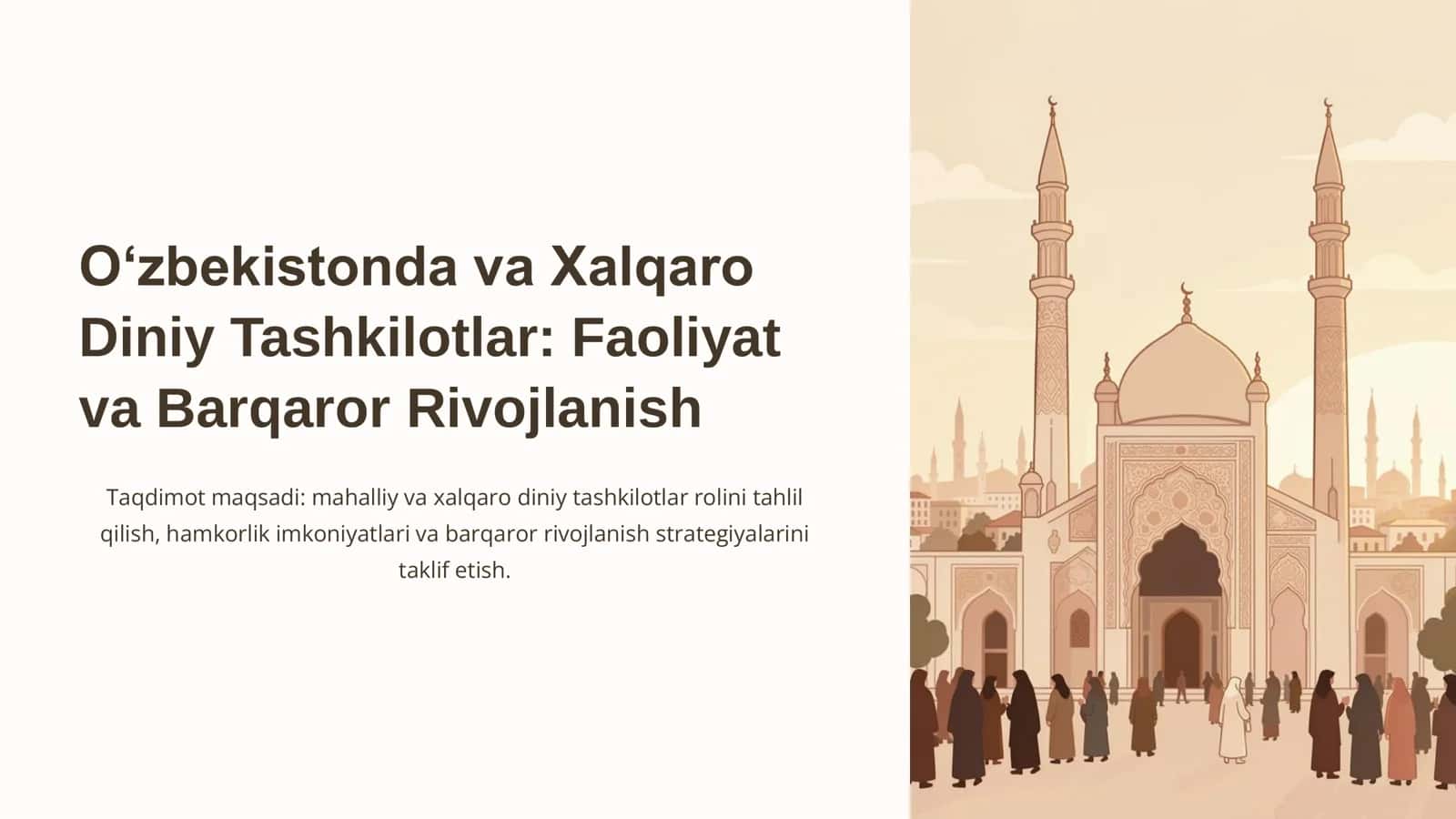 Oʻzbekistonda va Xalqaro Diniy Tashkilotlar: Faoliyat va Barqaror Rivojlanish 2