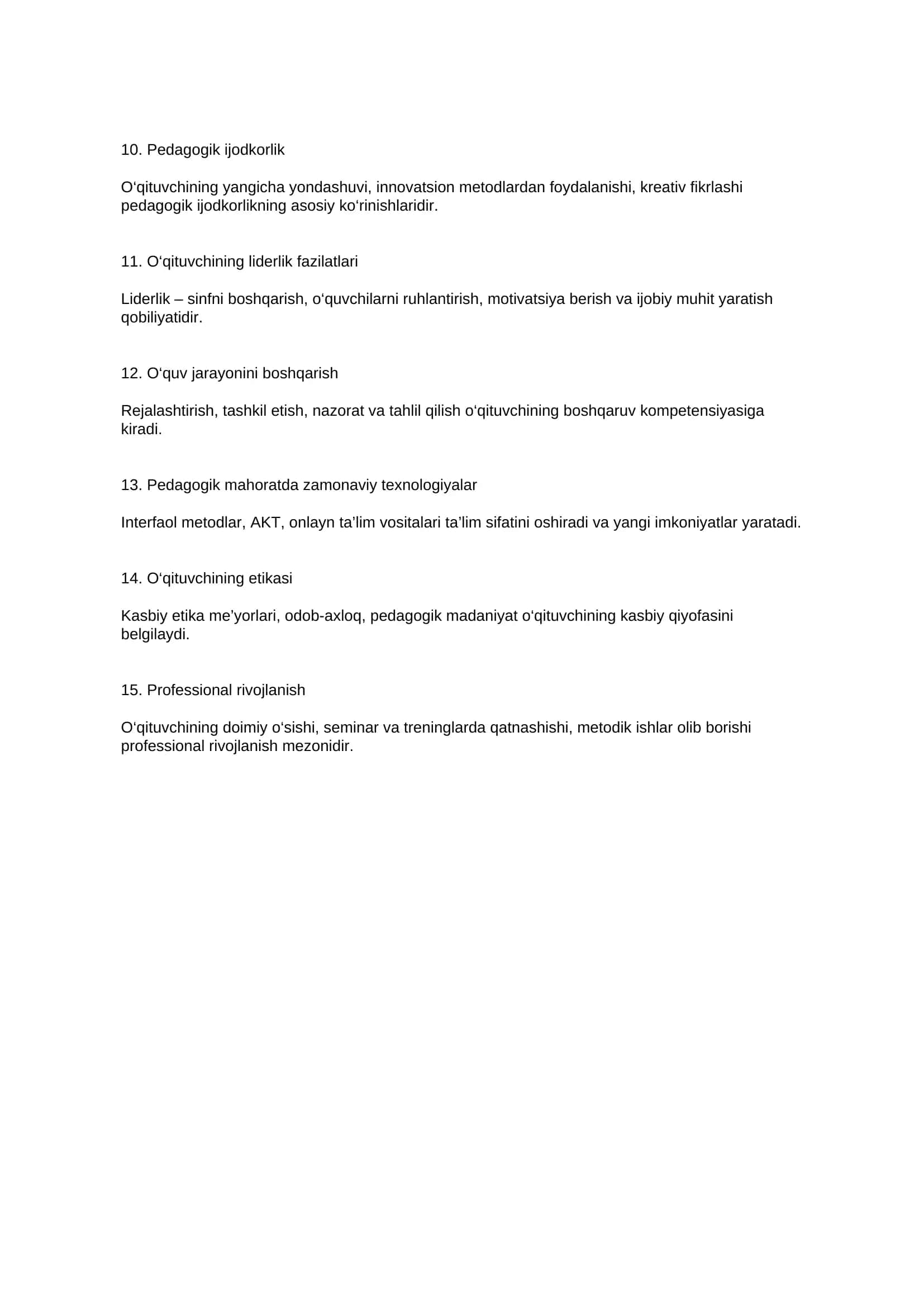 Pedagogik Mahorat Fanidan Asosiy Mavzular 2