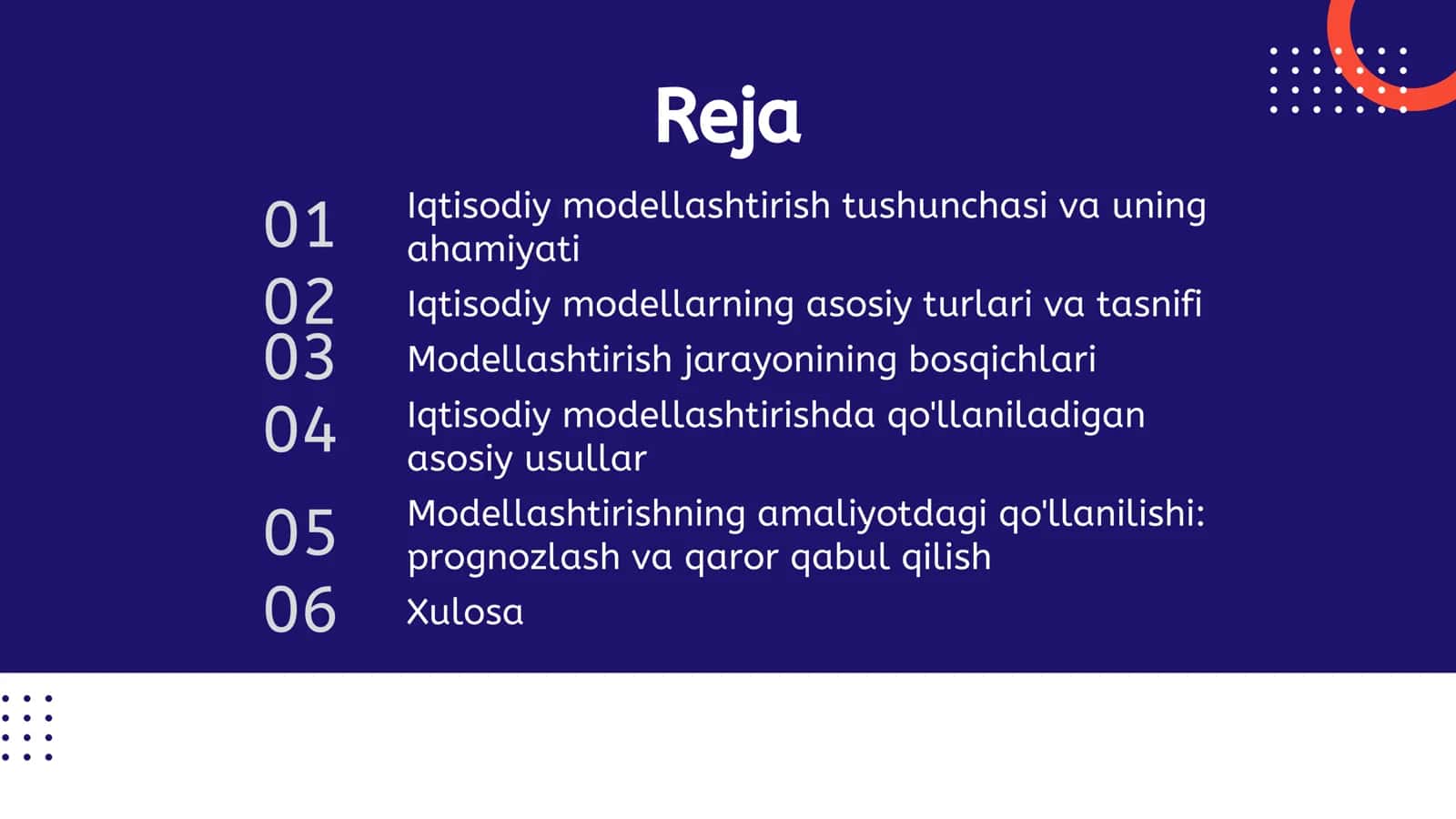 Iqtisodiy Modellashtirish Tushunchasi 2