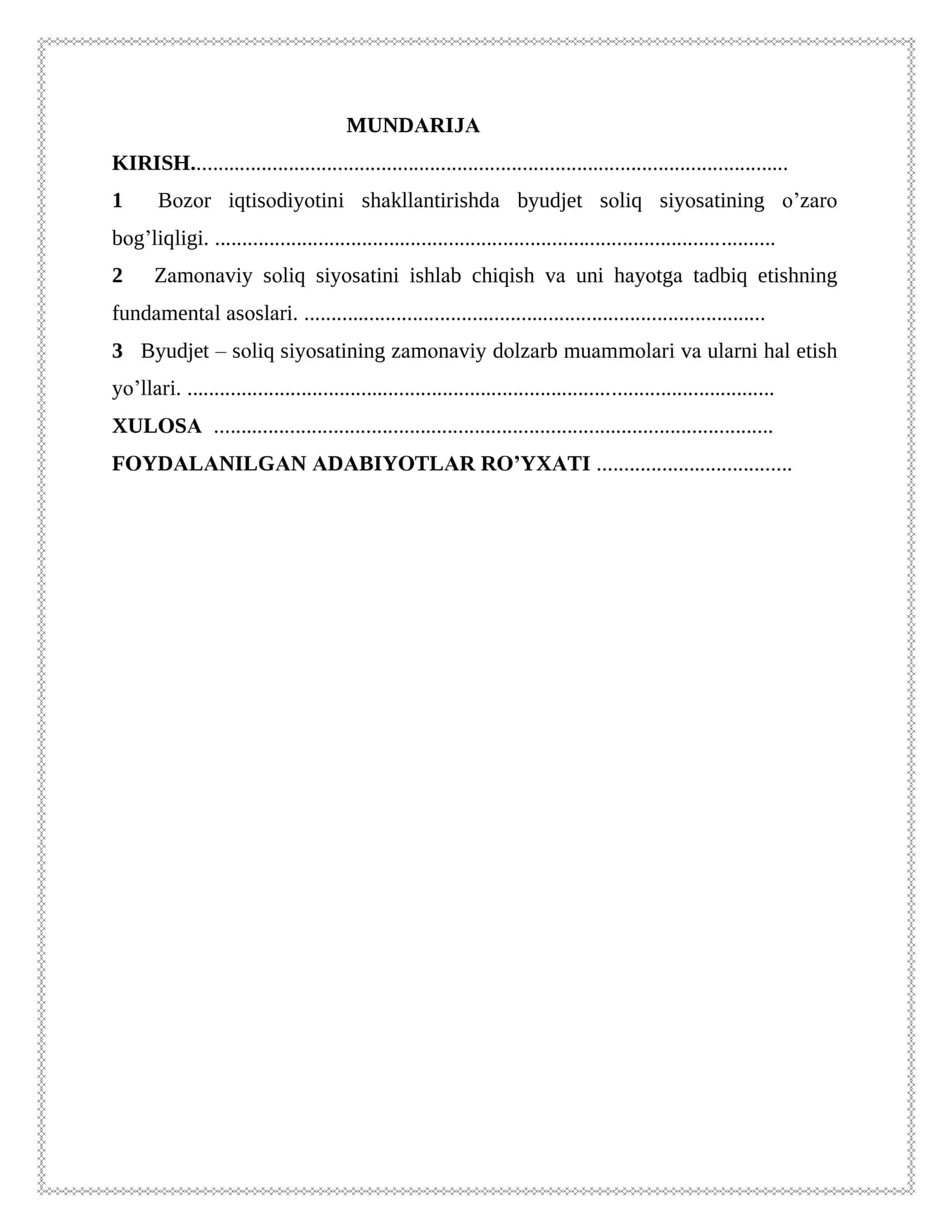 BYUDJET – SОLIQ SIYОSАTINING MАQSАDI VА АMАLGА ОSHIRISH VОSITАLАRI 2