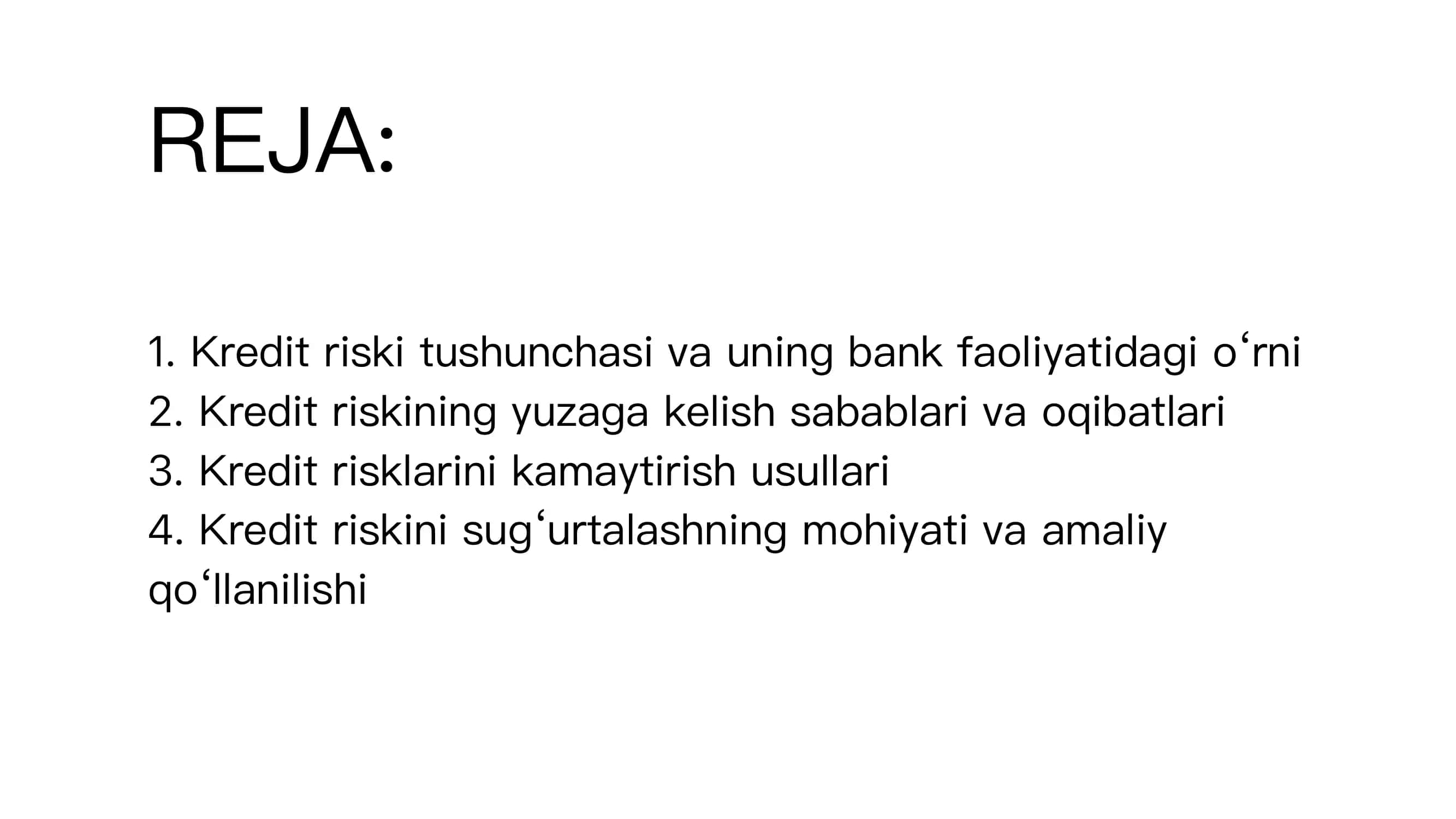 KREDIT RISKI VA ULARNI SUG’URTALASH 2