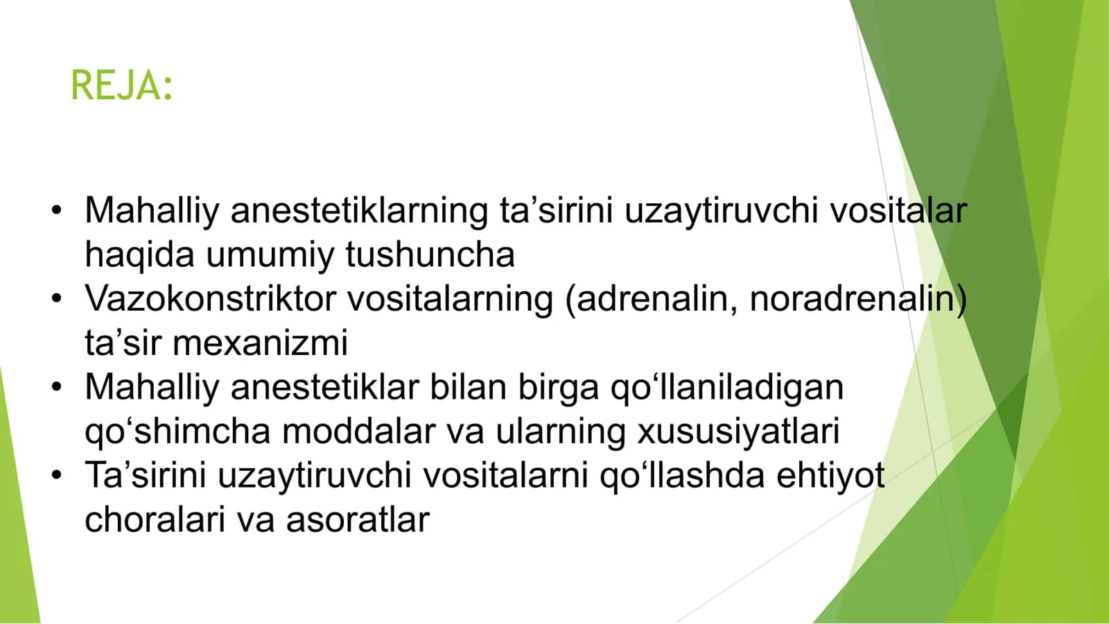 Mahalliy anestetiklarning ta’sirini uzaytiruvchi vositalar 2
