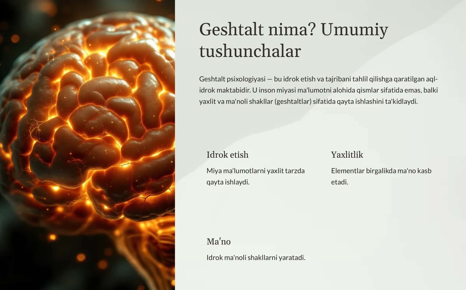 Geshtalt Psixologiyasining
Mazmun-Mohiyati 2