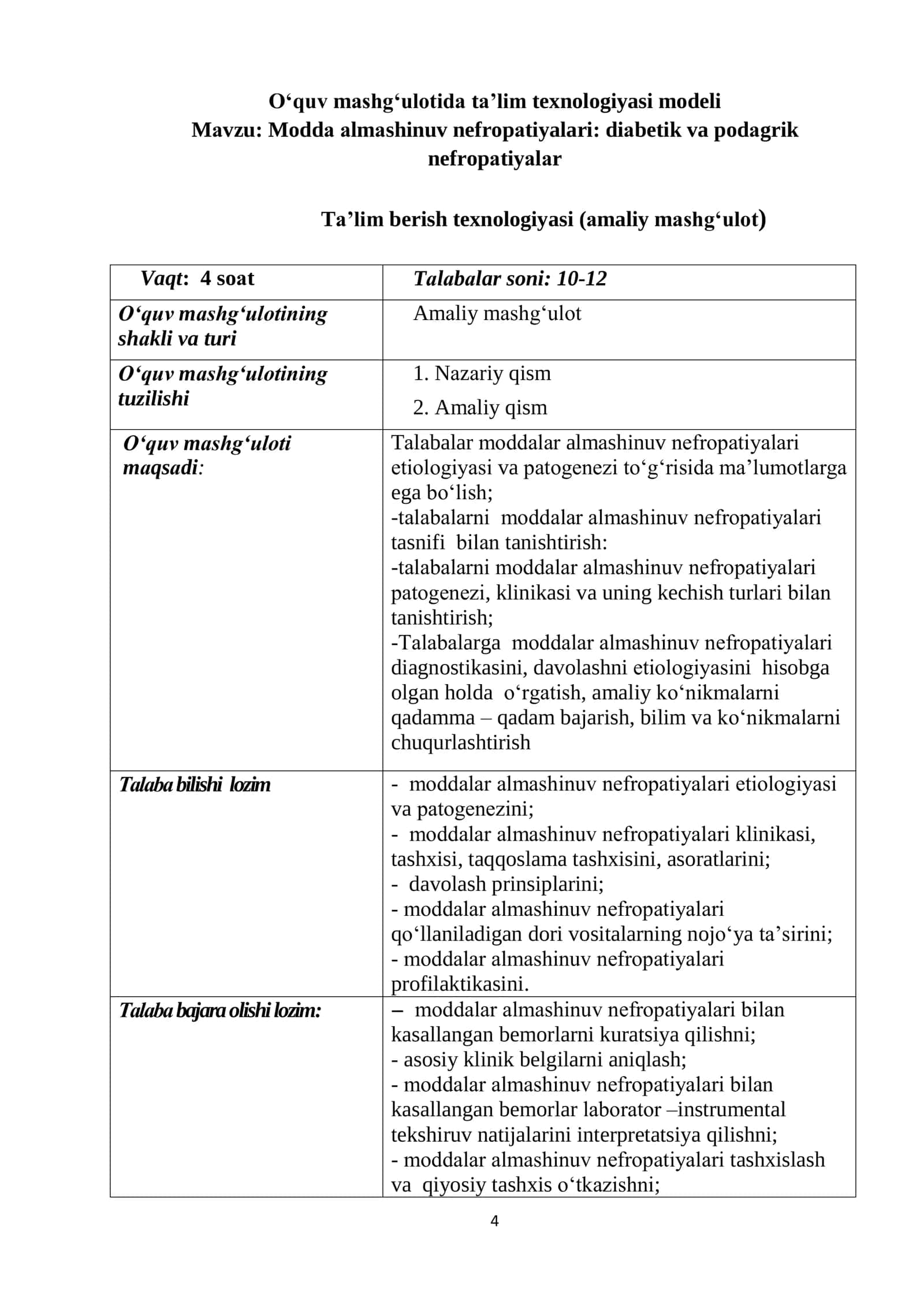 Moddа аlmаshinuv nеfrораtiуаlаri: diаbetik va podаgrik nefropаtiyаlаr 2