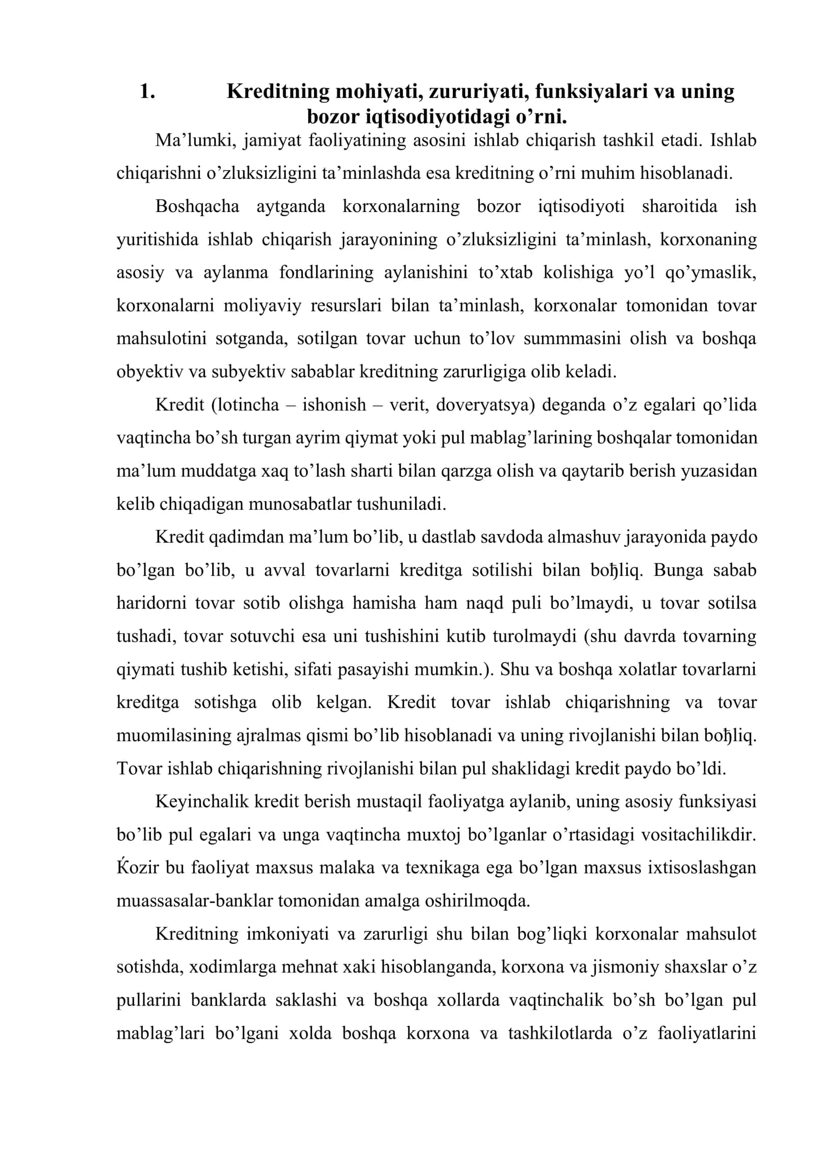 Alohida kredit turlari 2
