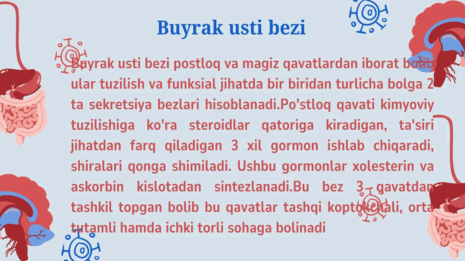 Meda osti va buyrak usti bezlari fizalogiyasi.Insulin va glyukagon efekti 2