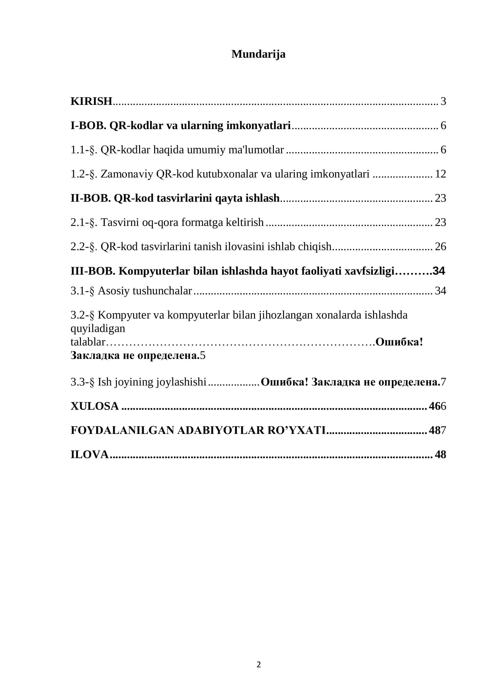 Ikki o'lchamli QR-kod tasvirlarini tanish ilovasini ishlab chiqish 2