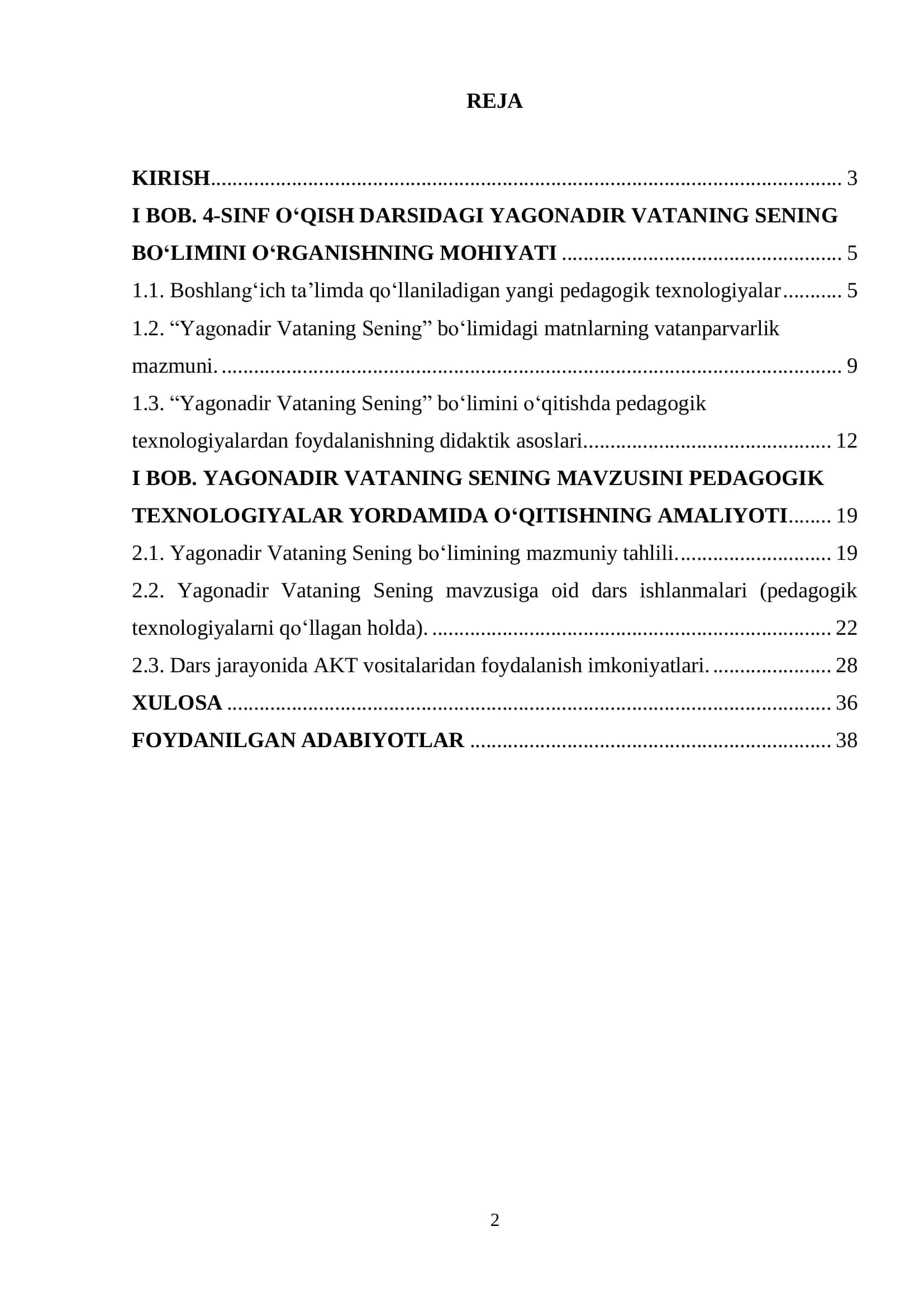 4-sinf o‘qish savodxonligi darsligidagi Yagonadir Vataning Sening 2