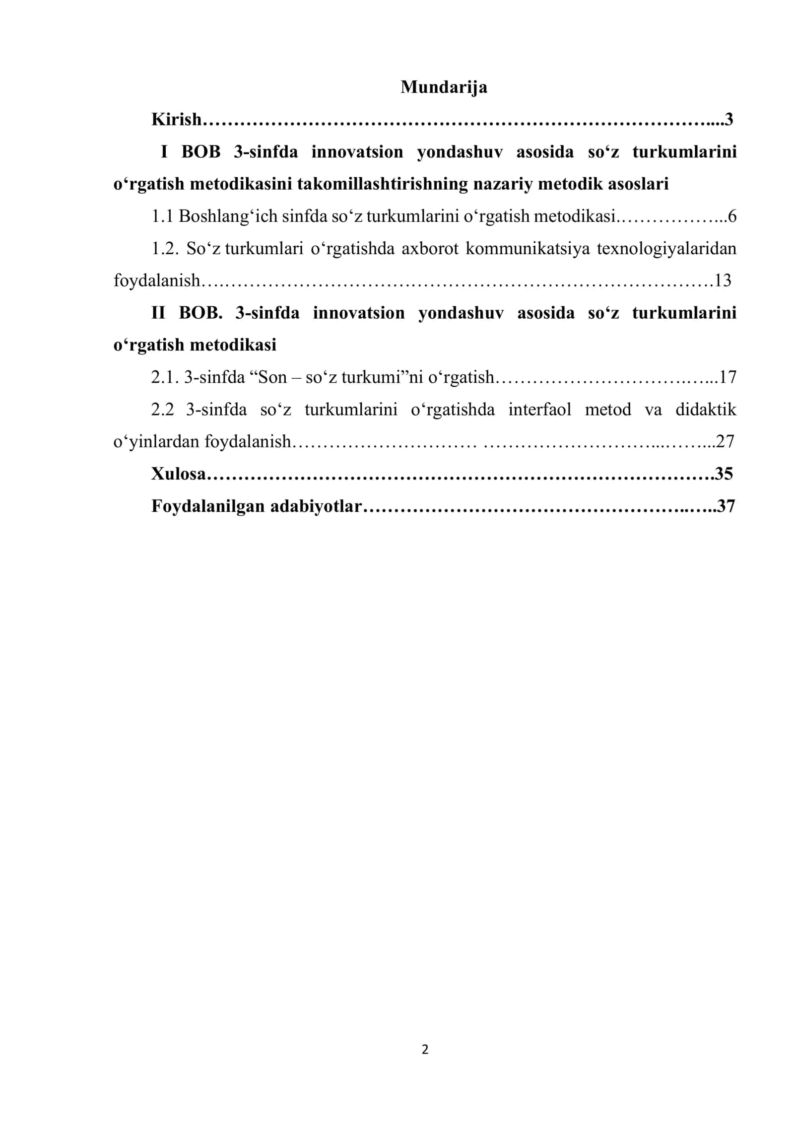 3-sinfda innovatsion yondashuv asosida so‘z turkumlarini o‘rgatish metodikasini takomillashtirish 2