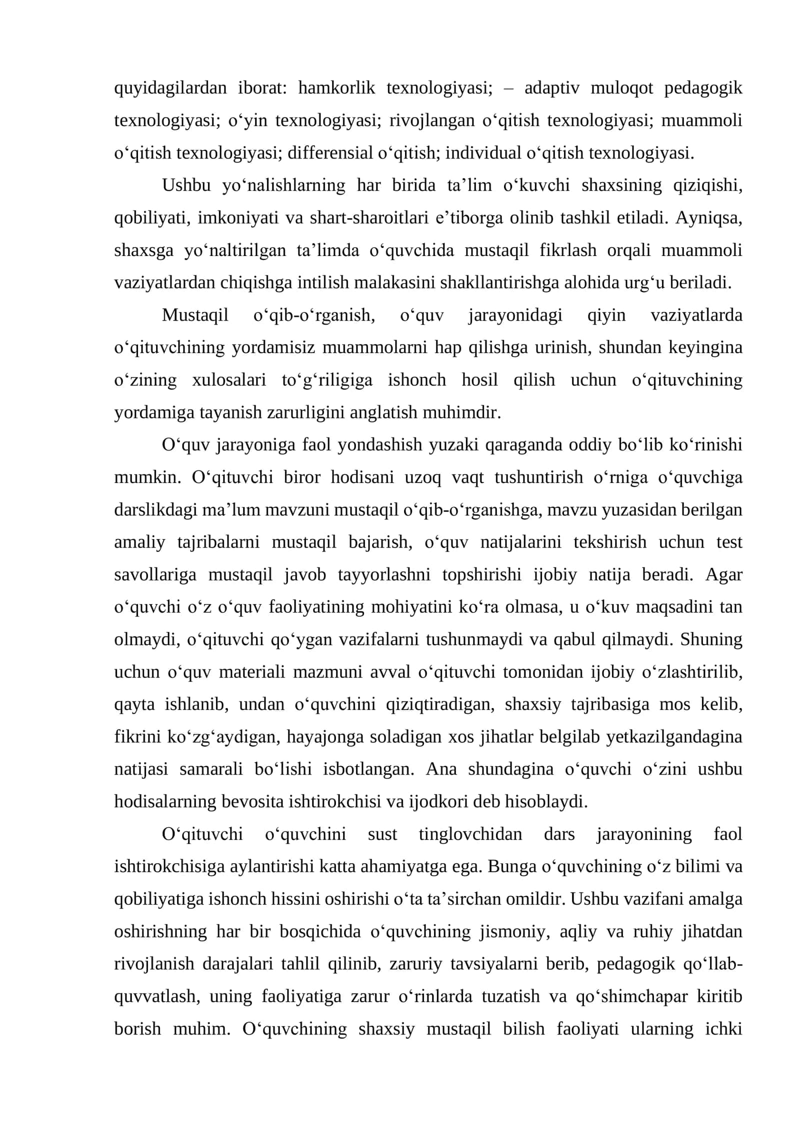 SHAXSGA YO‘NALTIRILGAN TA’LIM TEXNOLOGIYALARI ASOSIDA INFORMATIKA FANLARINI O‘QITISH 2