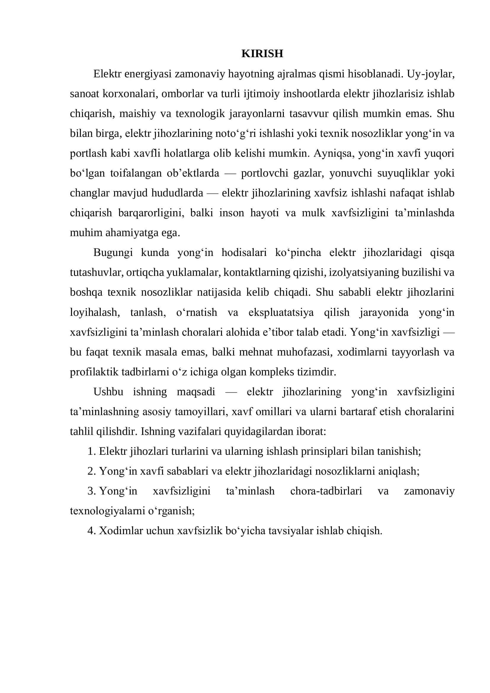 ELEKTR JIHOZLARI YONG’IN XAVFIZLIGI 2