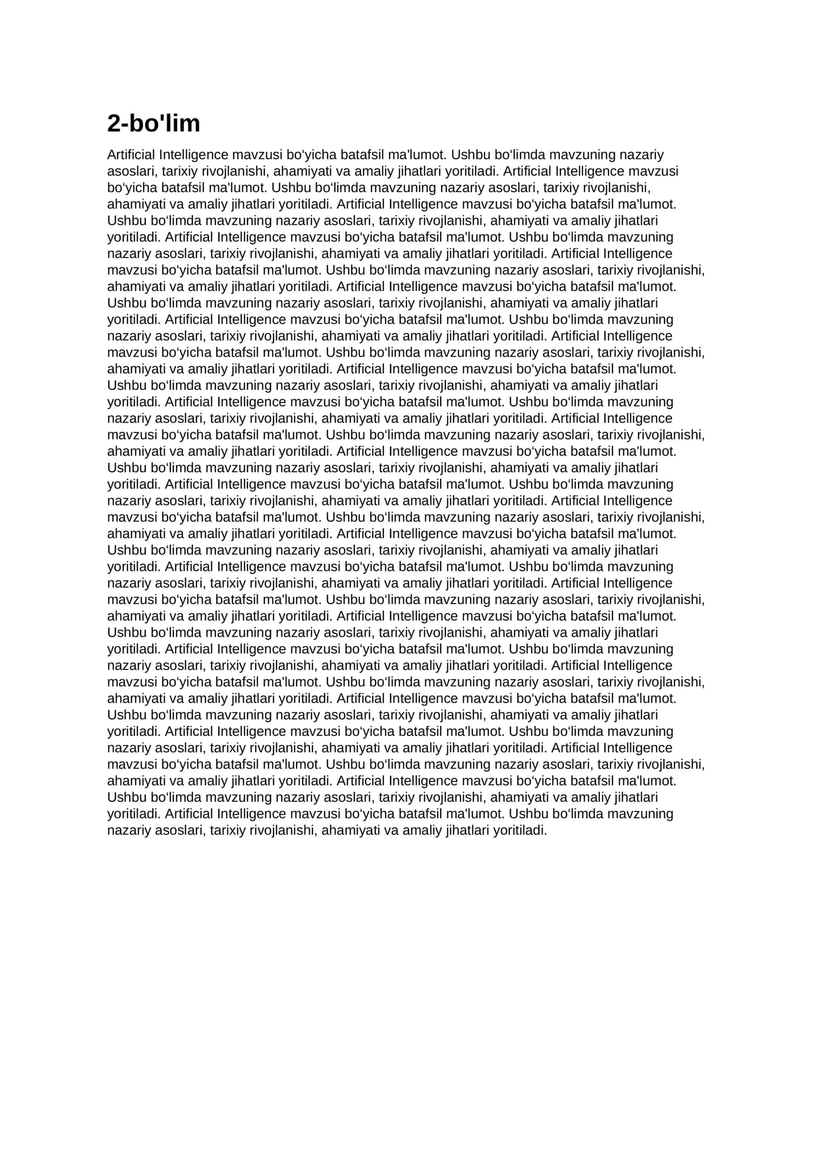 Artificial Intelligence 2