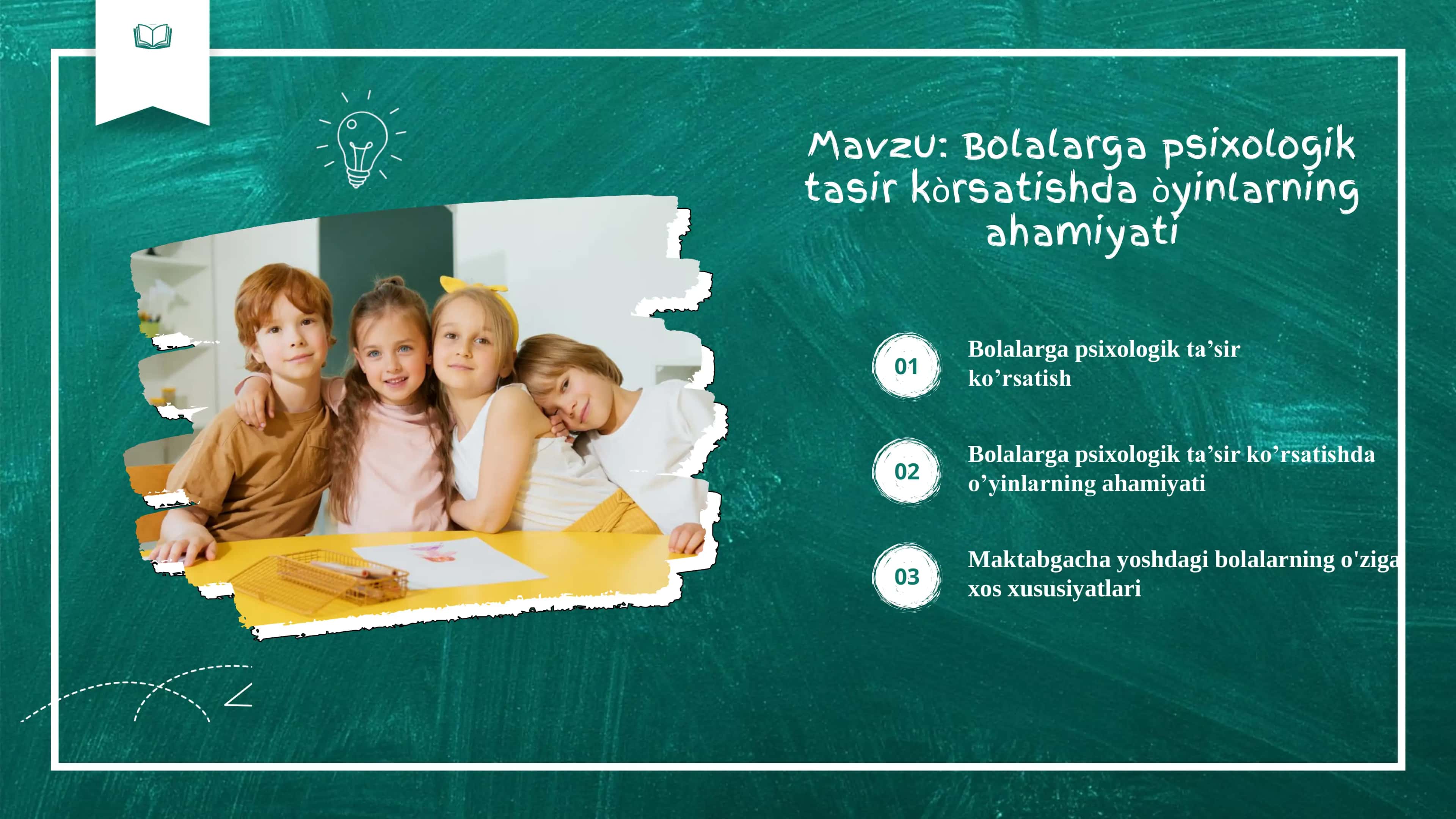 Bolalarga psixologik ta’sir ko’rsatishda òyinlarning ahamiyati 2