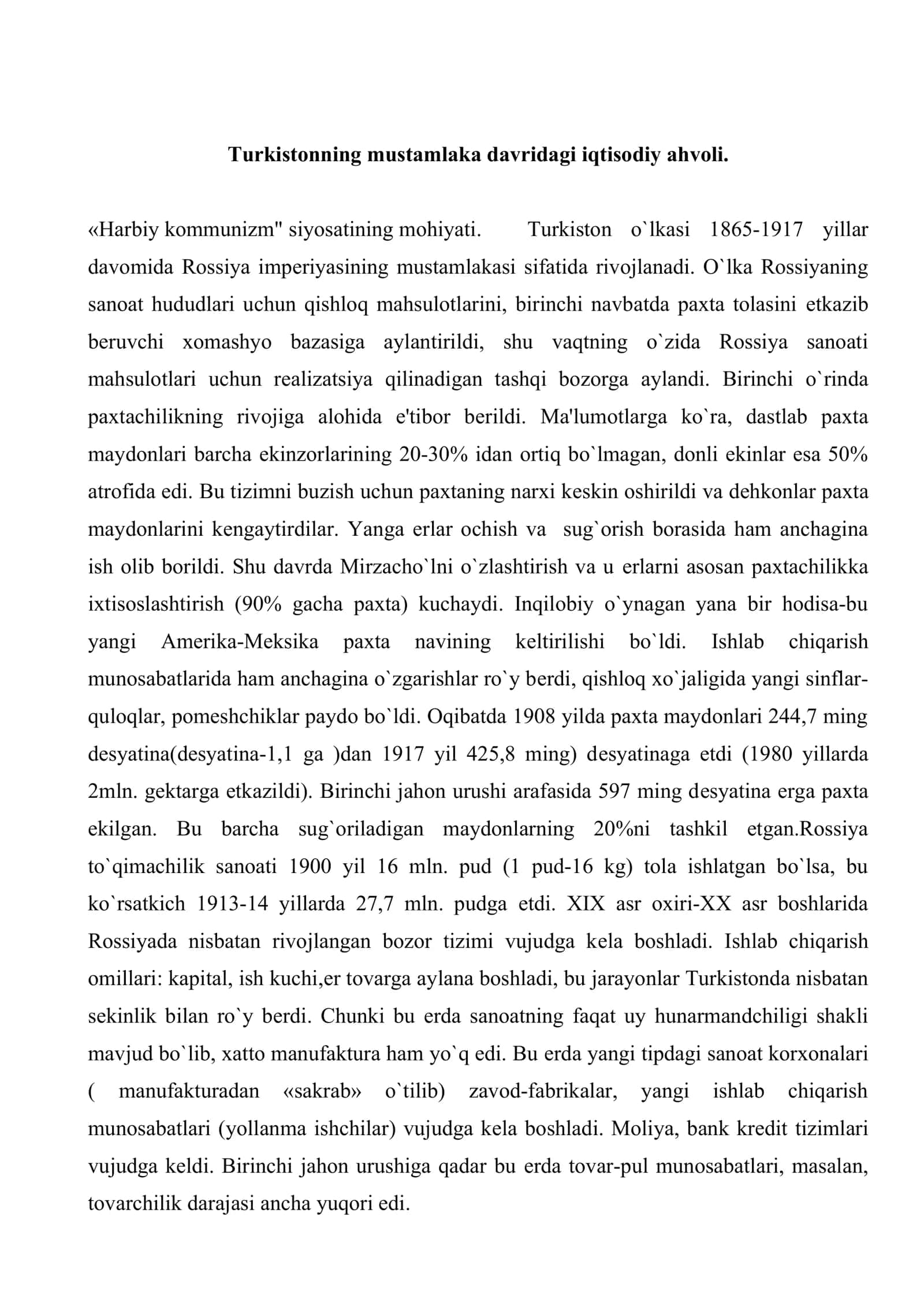 O`zbеkiston Rеspublikasida erkin bozor iqtisodiyotini yaratishning kontsеptsiyalari va uning shakllanish xususiyatlari 2