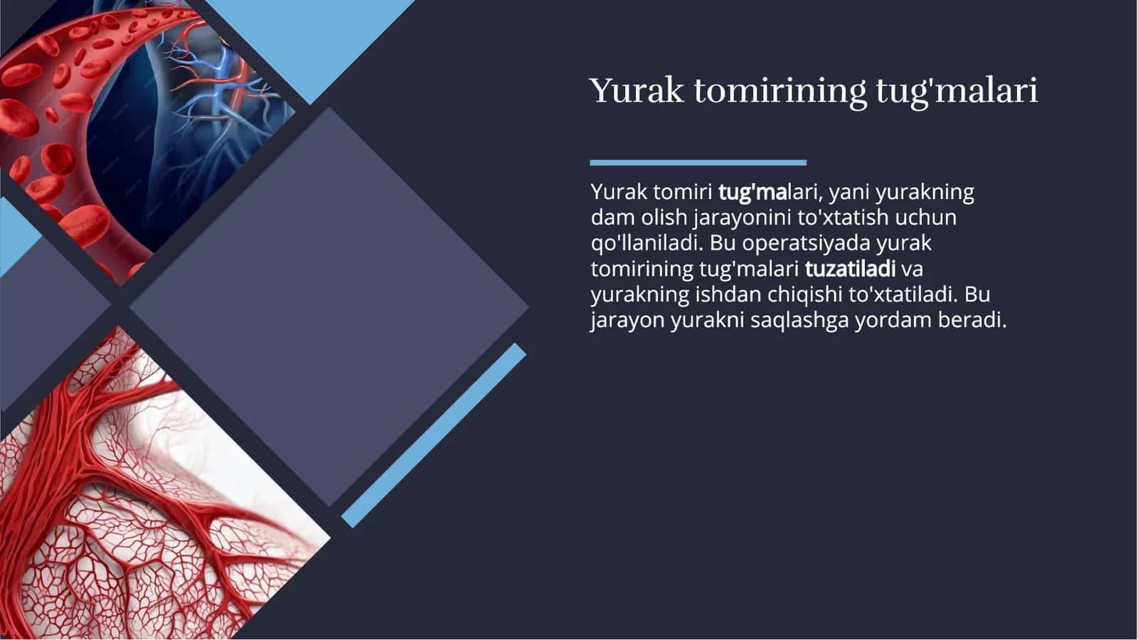 Yurak va yirik tomirlarda tug’ma va ortirilgan nuqsonlarda operatsiyalar 2