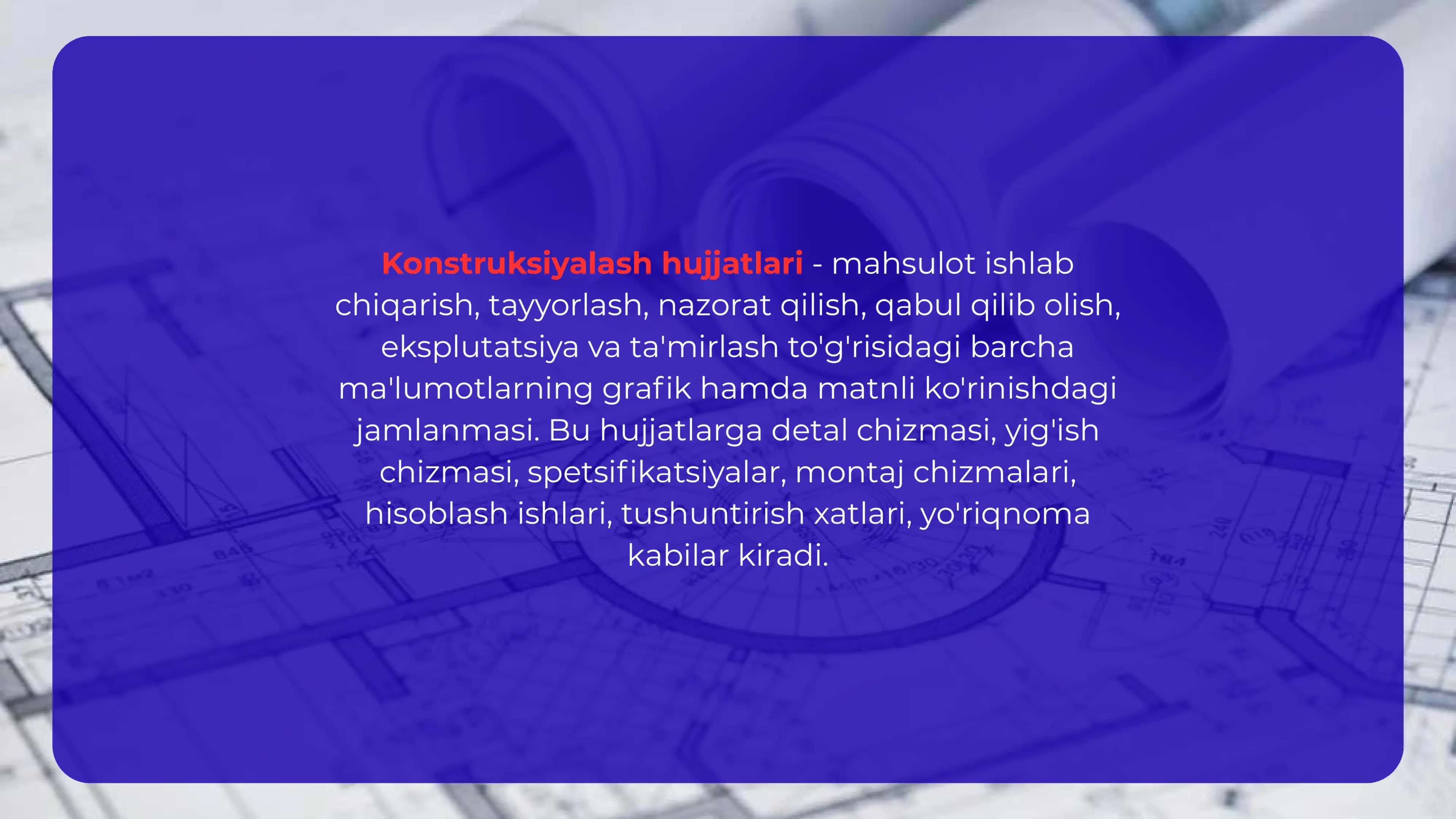 Konstruksiyalash hujjatlari 2