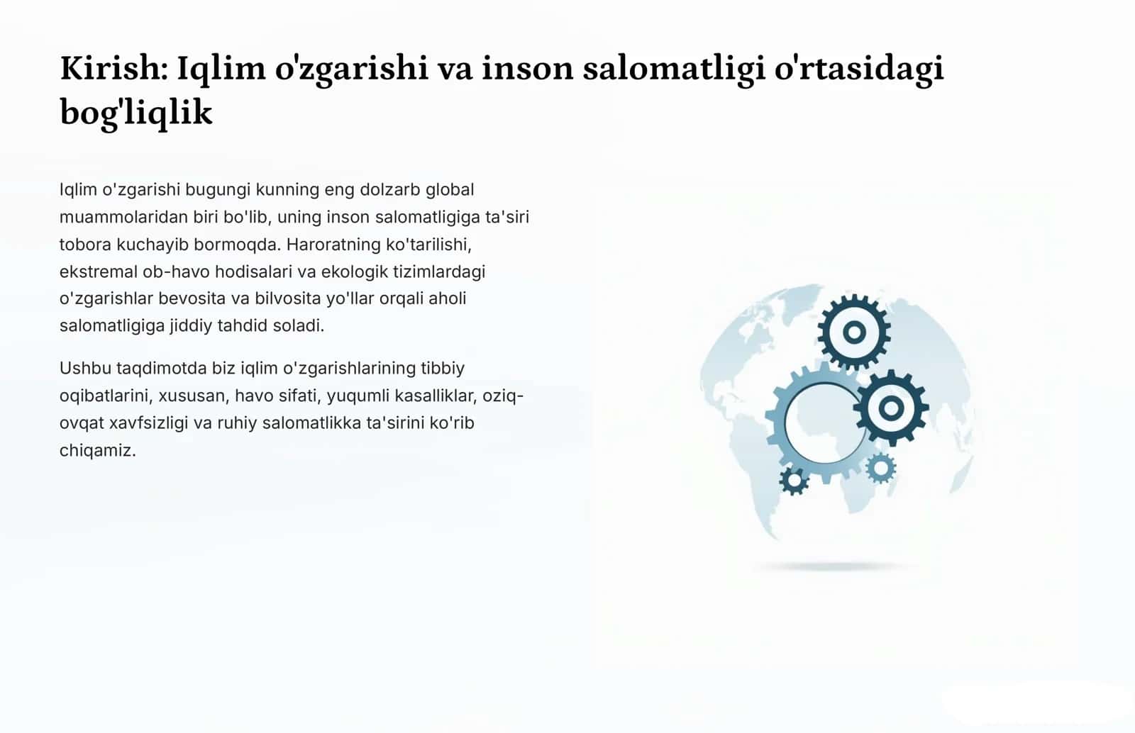 Iqlim o'zgarishlari va tibbiy oqibatlar 2