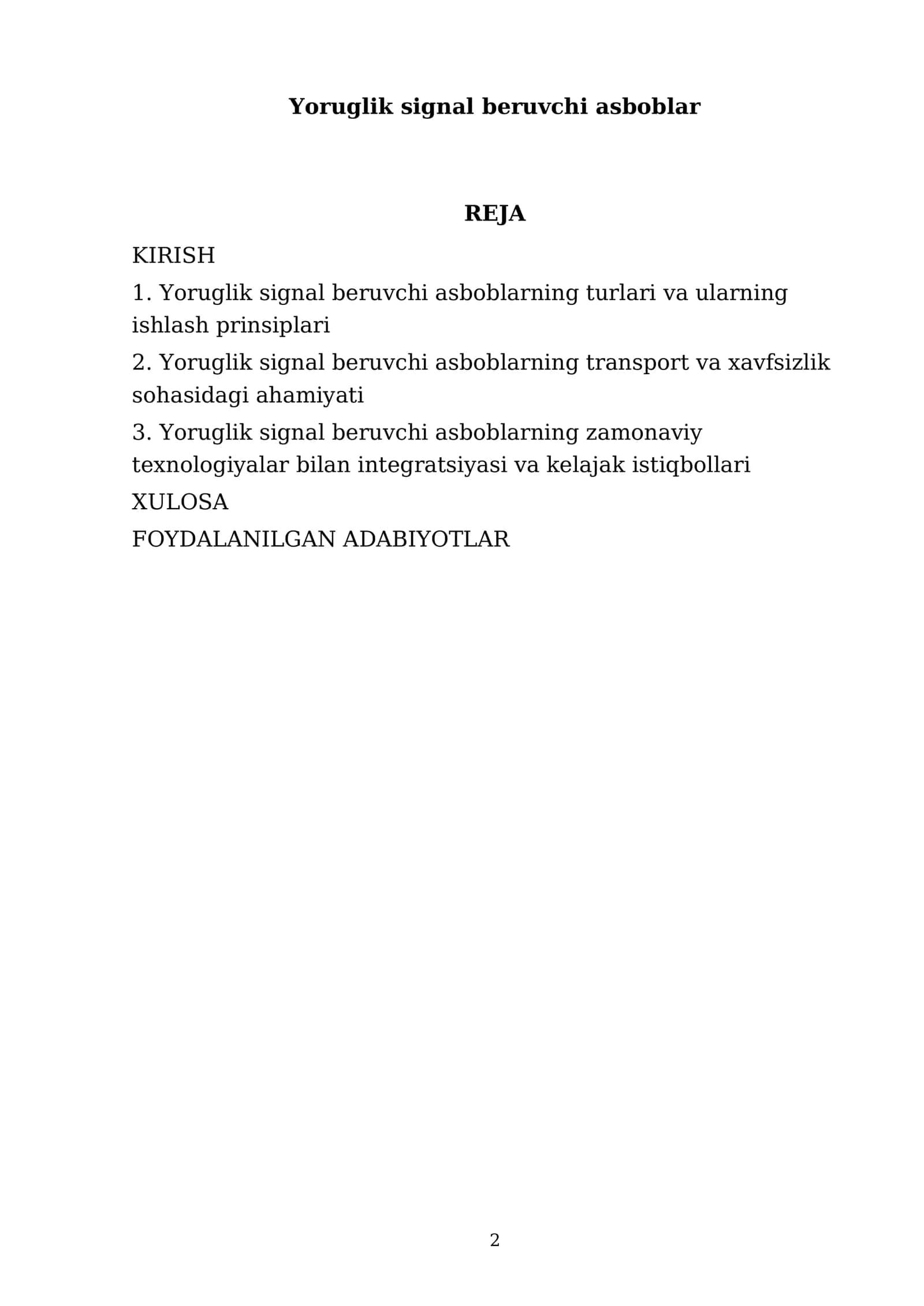 Yoruglik signal beruvchi asboblar 2