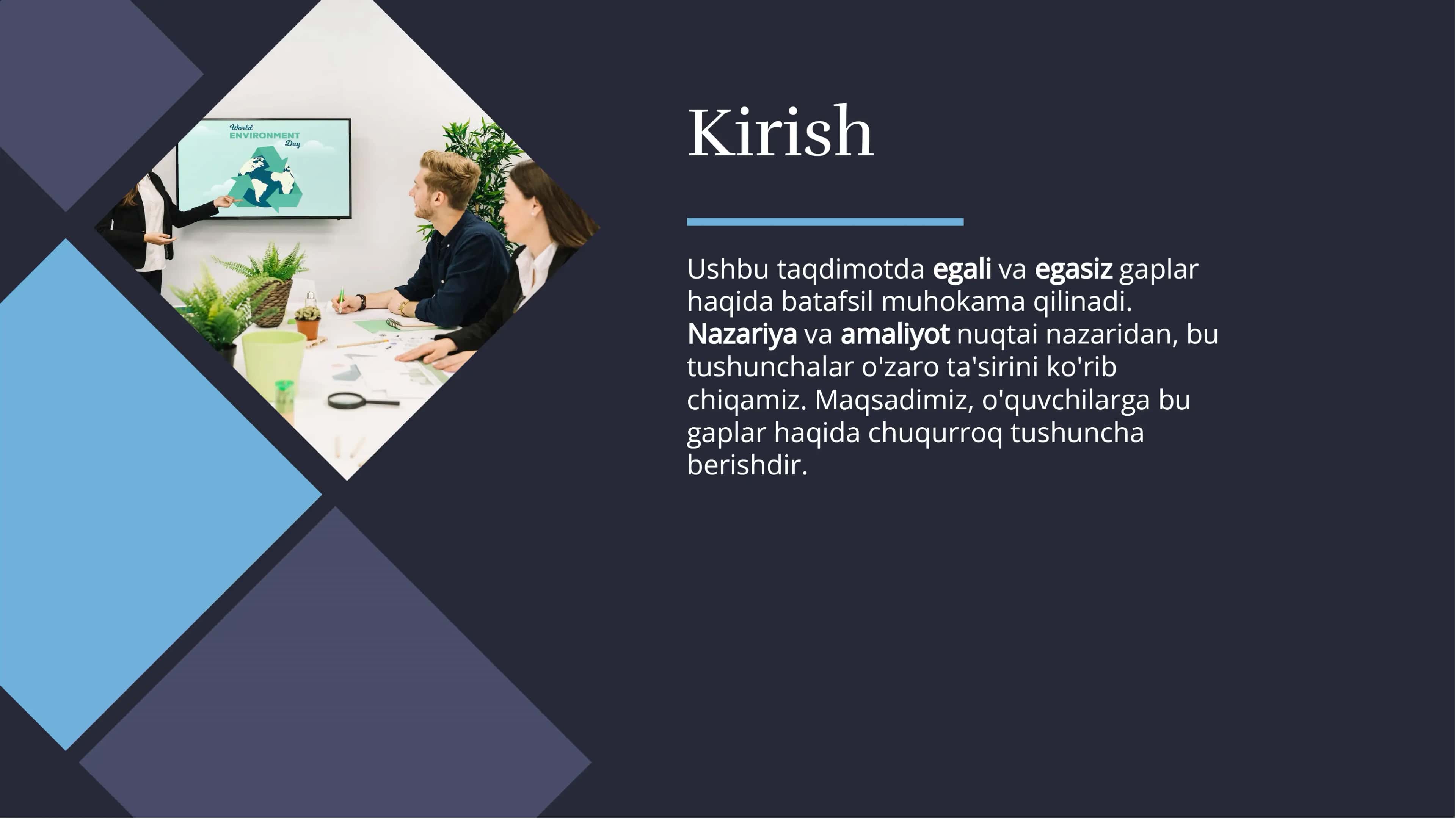 Egali va Egasiz Gaplar: Nazariya va Amaliyot 2