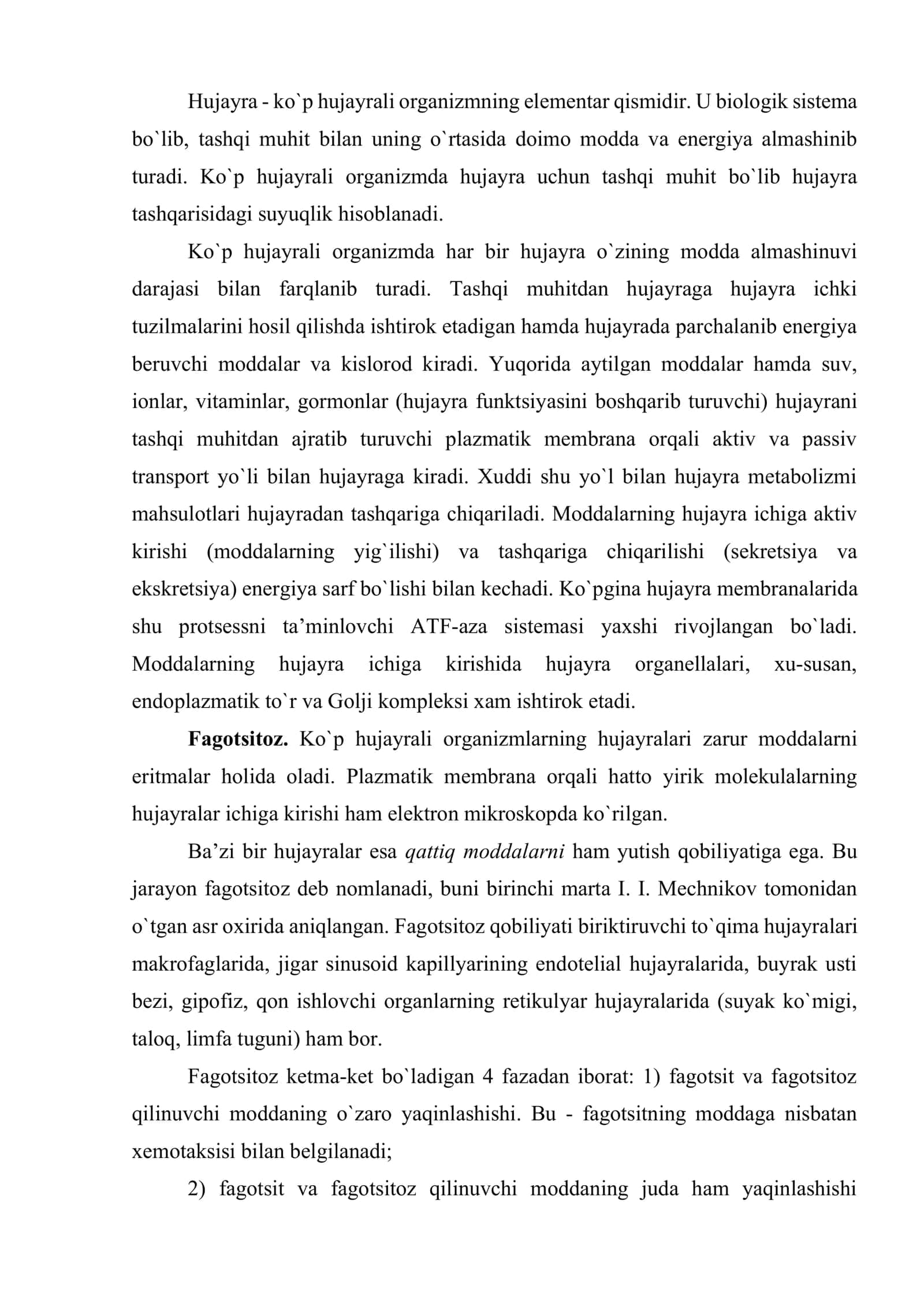 Xujayra fiziologiyasi 2