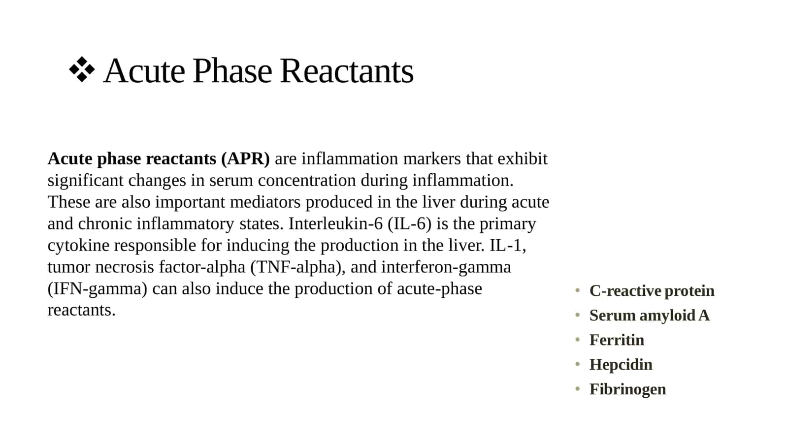 Acute Phase Reactants 2