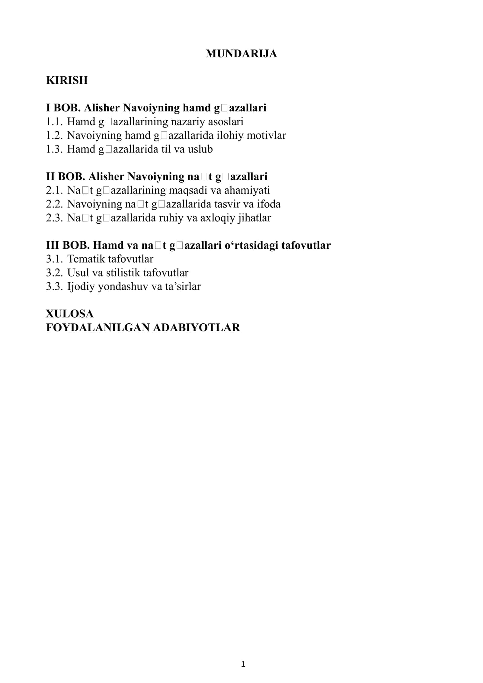 Alisher Navoiyning hamd va naʼt gʻazallarida matniy tafovutlar 2