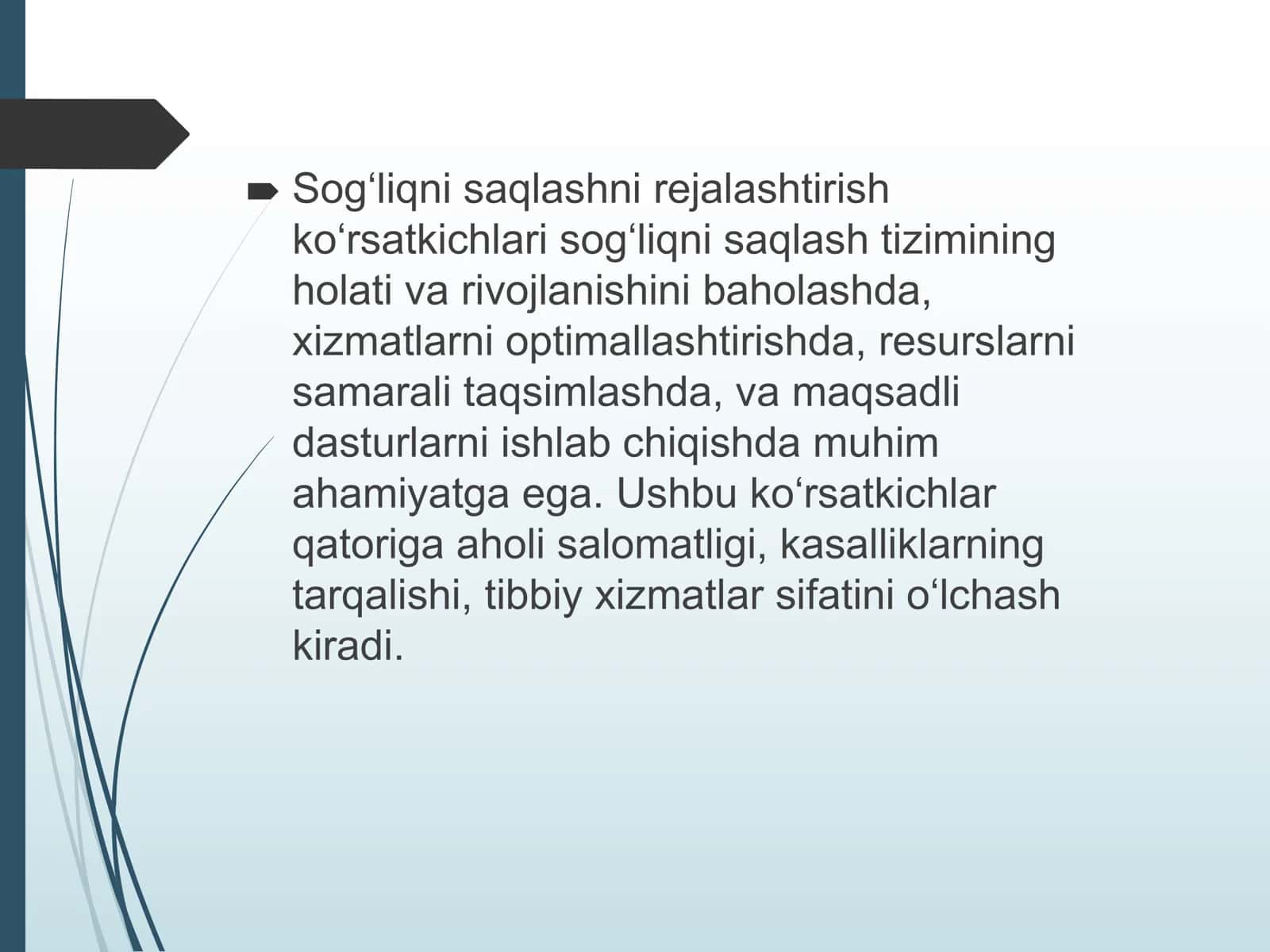 Sog‘liqni saqlash xizmatlarini standartlashtirish 2