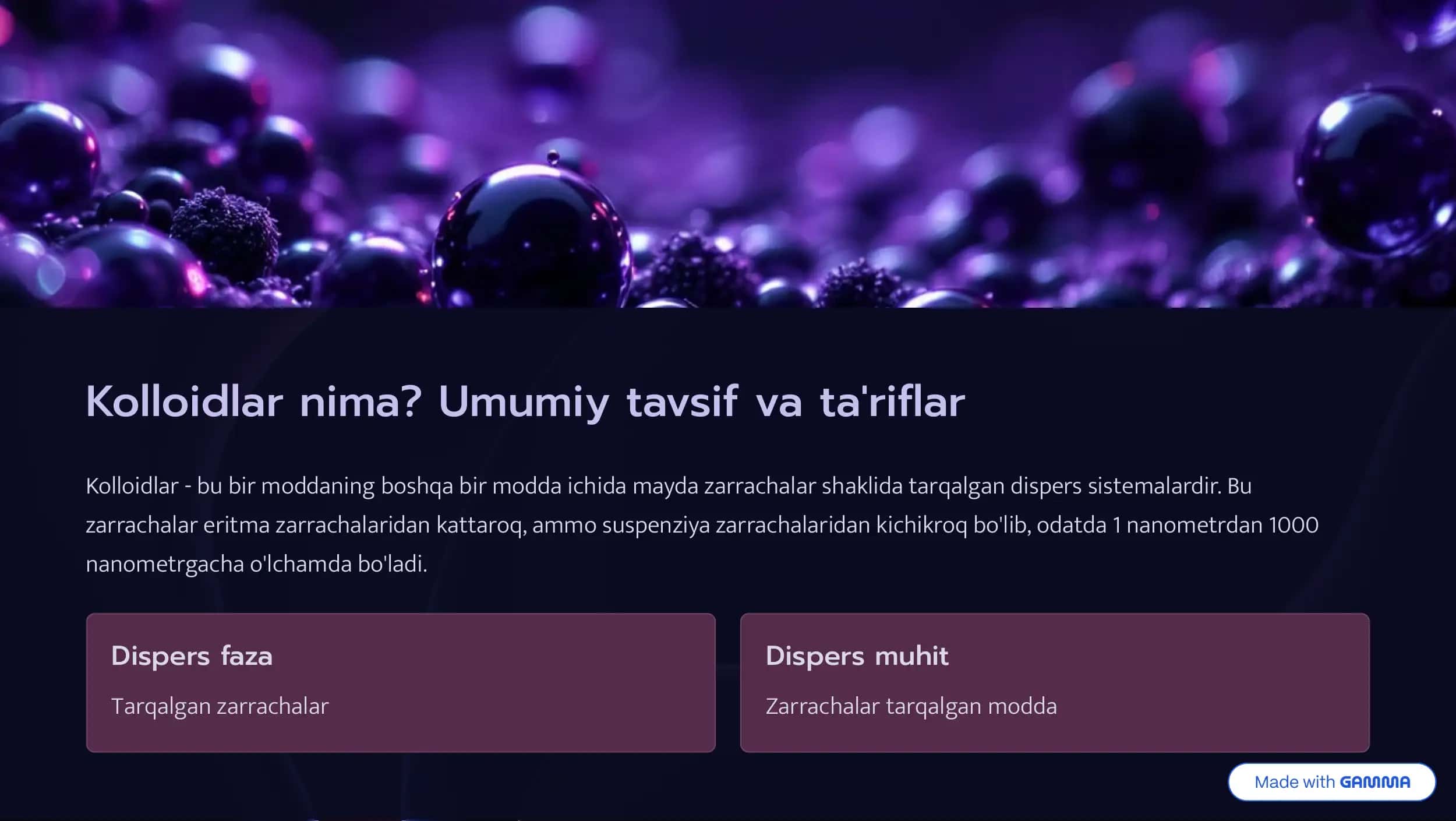 Kolloid Sistemalar: Kirish va Asosiy Tushunchalar 2