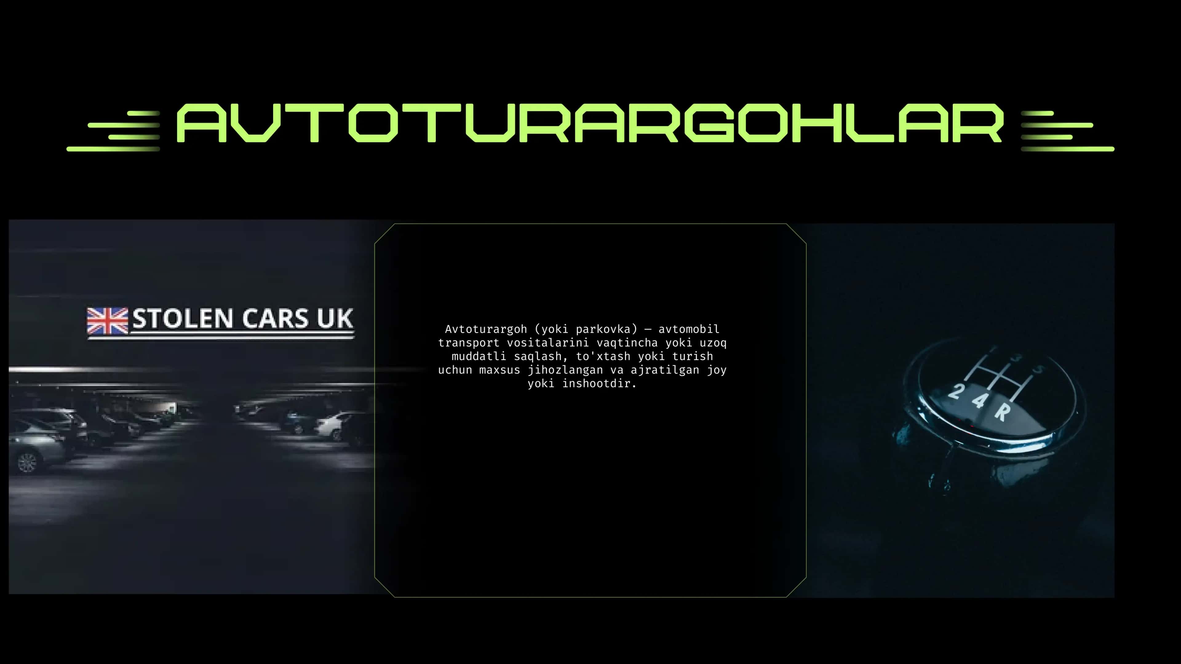 Transport infratuzlmasidan mustaqil ish Aftoturargohlar. 2