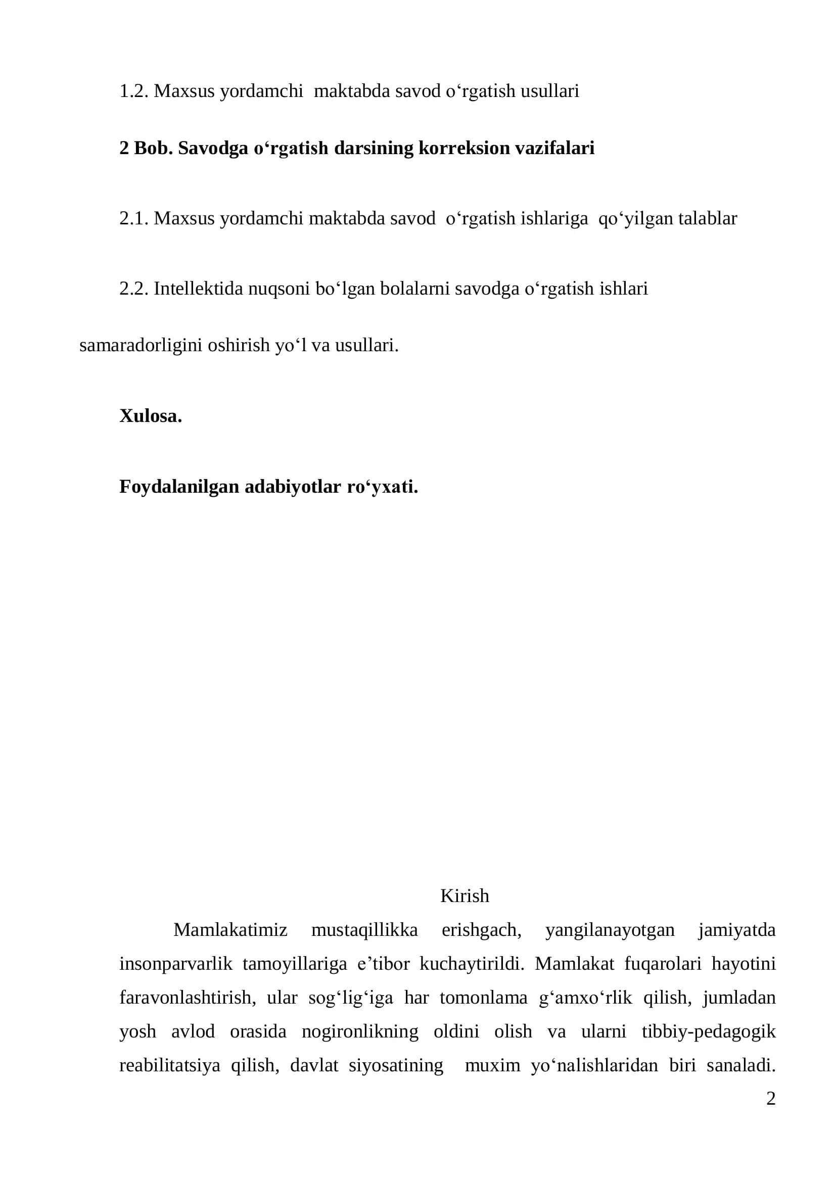 Savodga ўrgatish darslarida olib boriladigan taъlim ishinin mazmuni 2