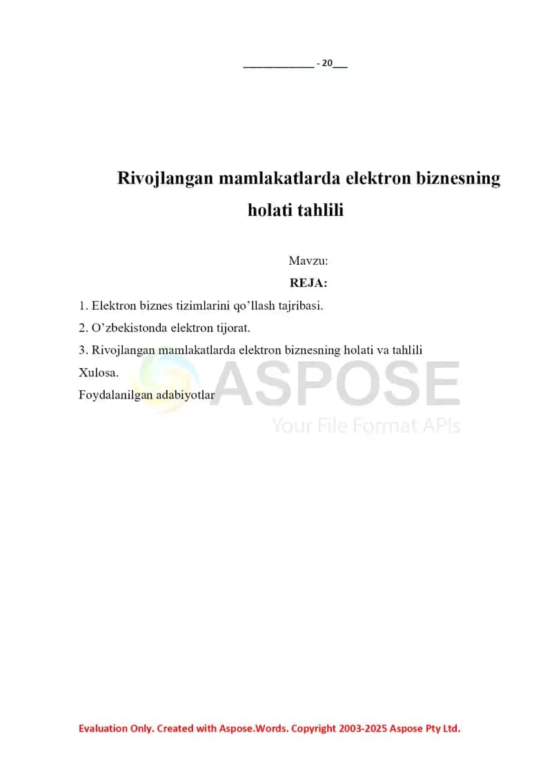 Elektron biznes tizimlari va Internet-iqtisodiyot tahlili 2
