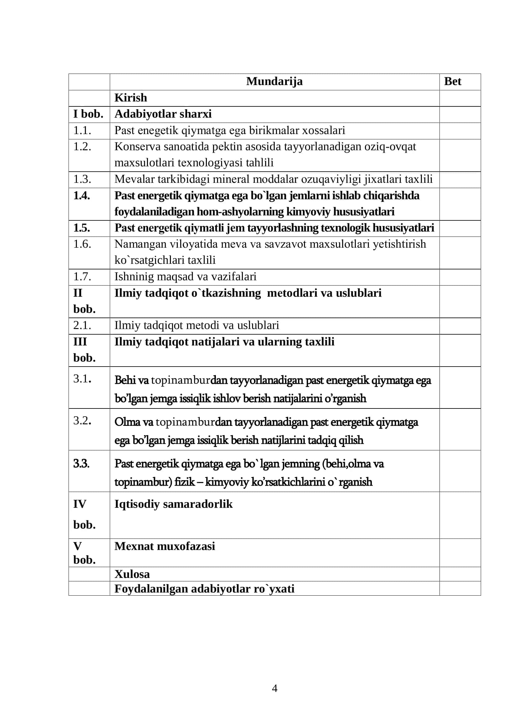 Past enеrgеtik qiymatli jеmlar tеxnologiyasi 2
