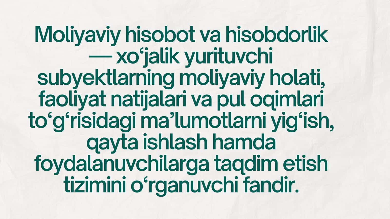 Moliyaviy hisobot va hisobdorlik fanining nazariy asoslari 2