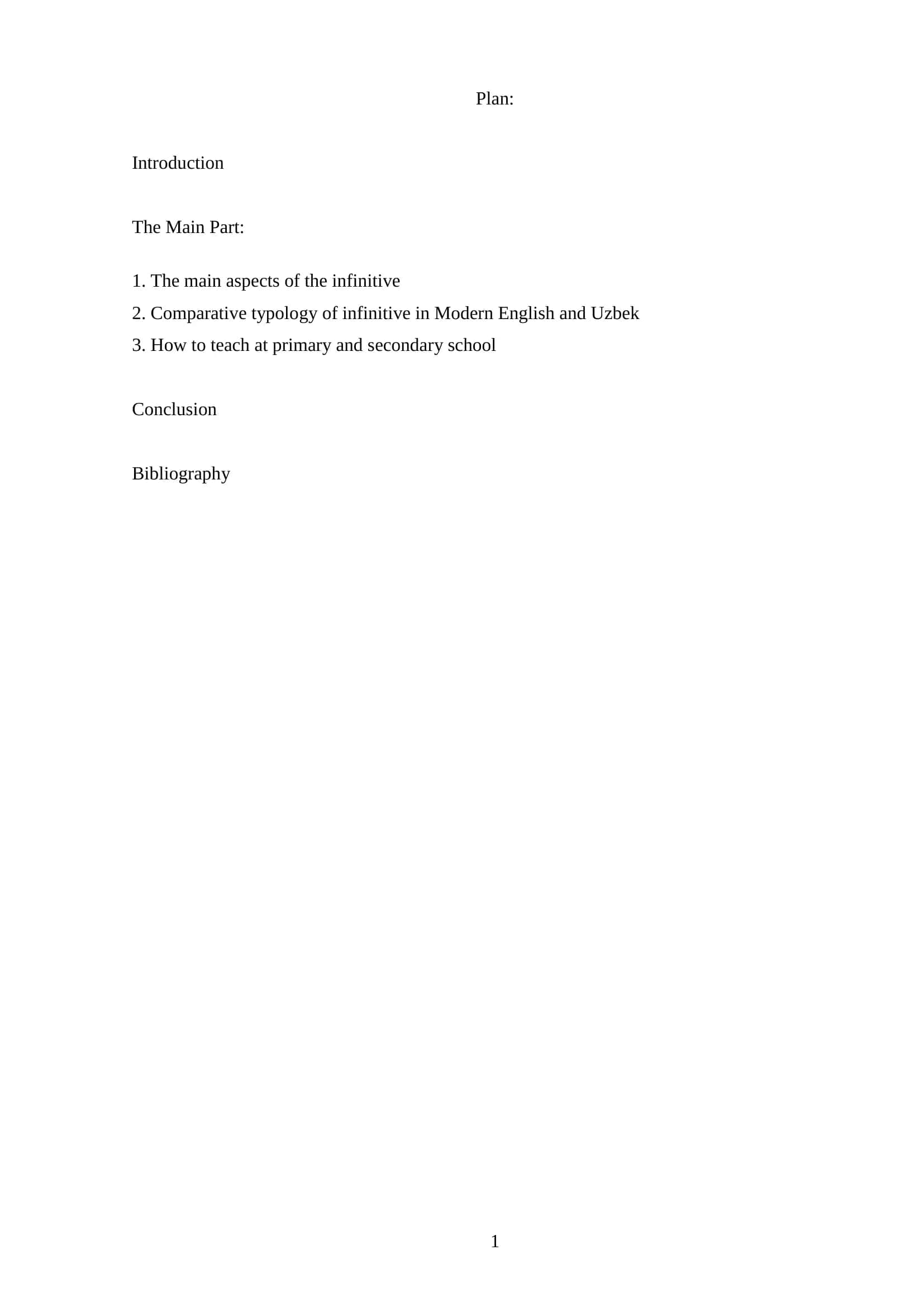 Theme: Comparative typology of infinitive in Modern English and Uzbek 2