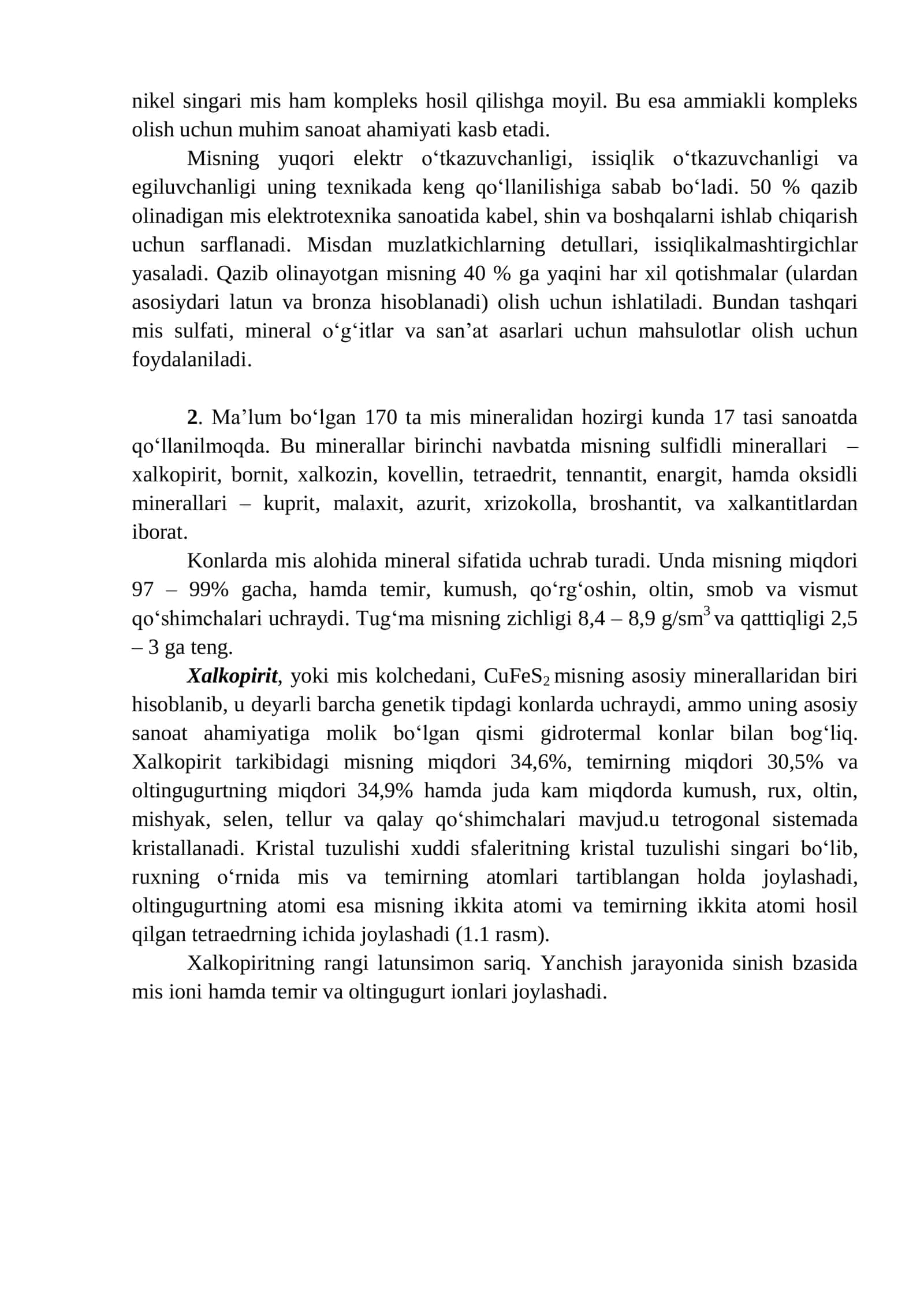 Mis va mis-pirit rudalaridan qimmatbaho komponentlarni ajratib olish texnologiyasi 2